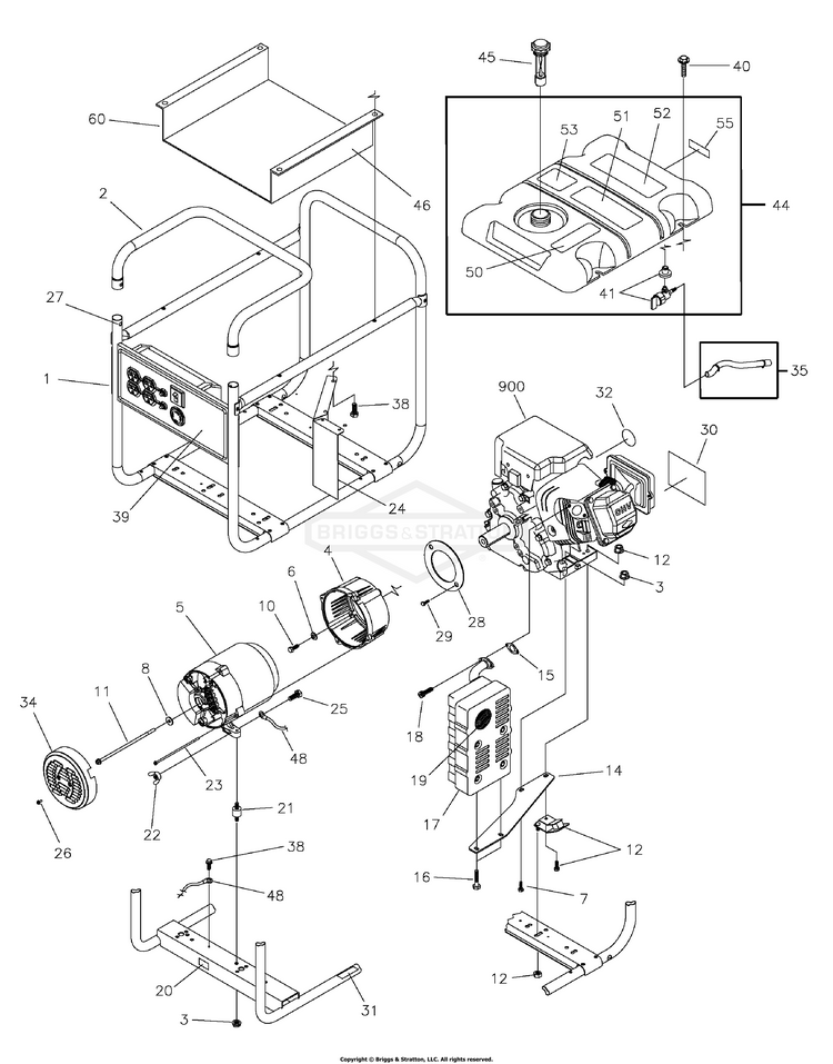 0304391 Briggs and Stratton Generator 5,000 Watt PartsWarehouse