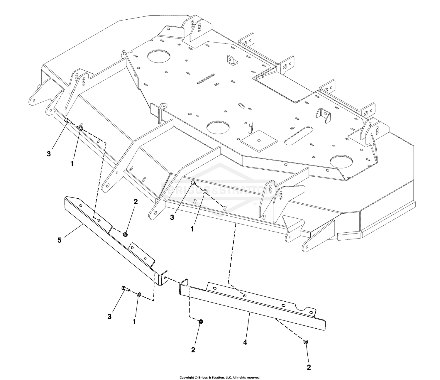 61" Mower Deck Group - Front Baffles