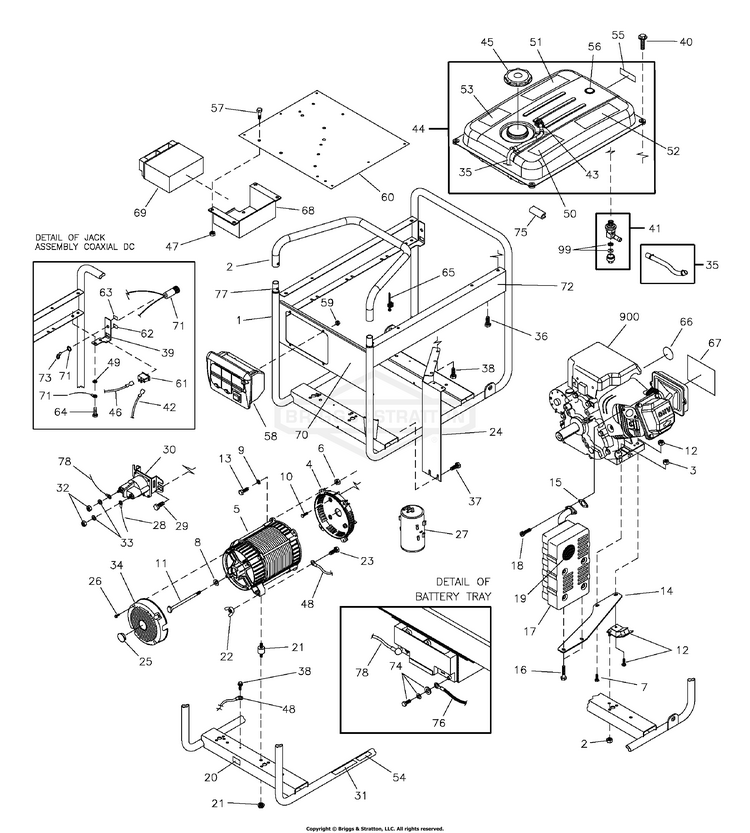 030452-0 Briggs and Stratton Generator 6,200 Watt - PartsWarehouse