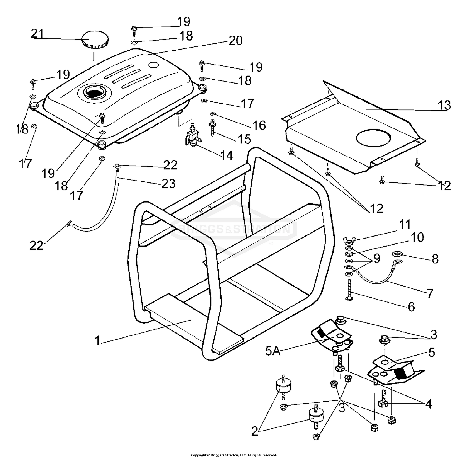 Frame, Fuel Tank, Fittings, Mounts And EPA