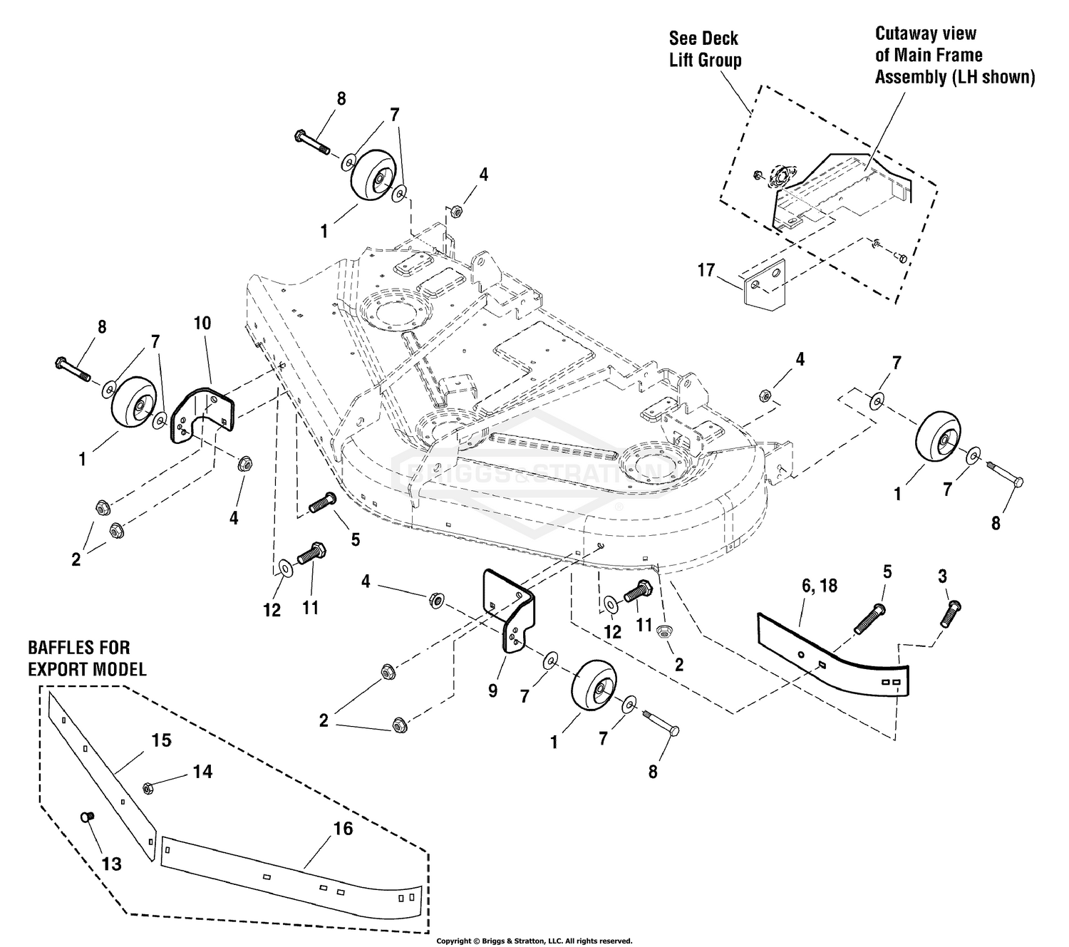 44" & 50" Mower Deck - Rollers Group