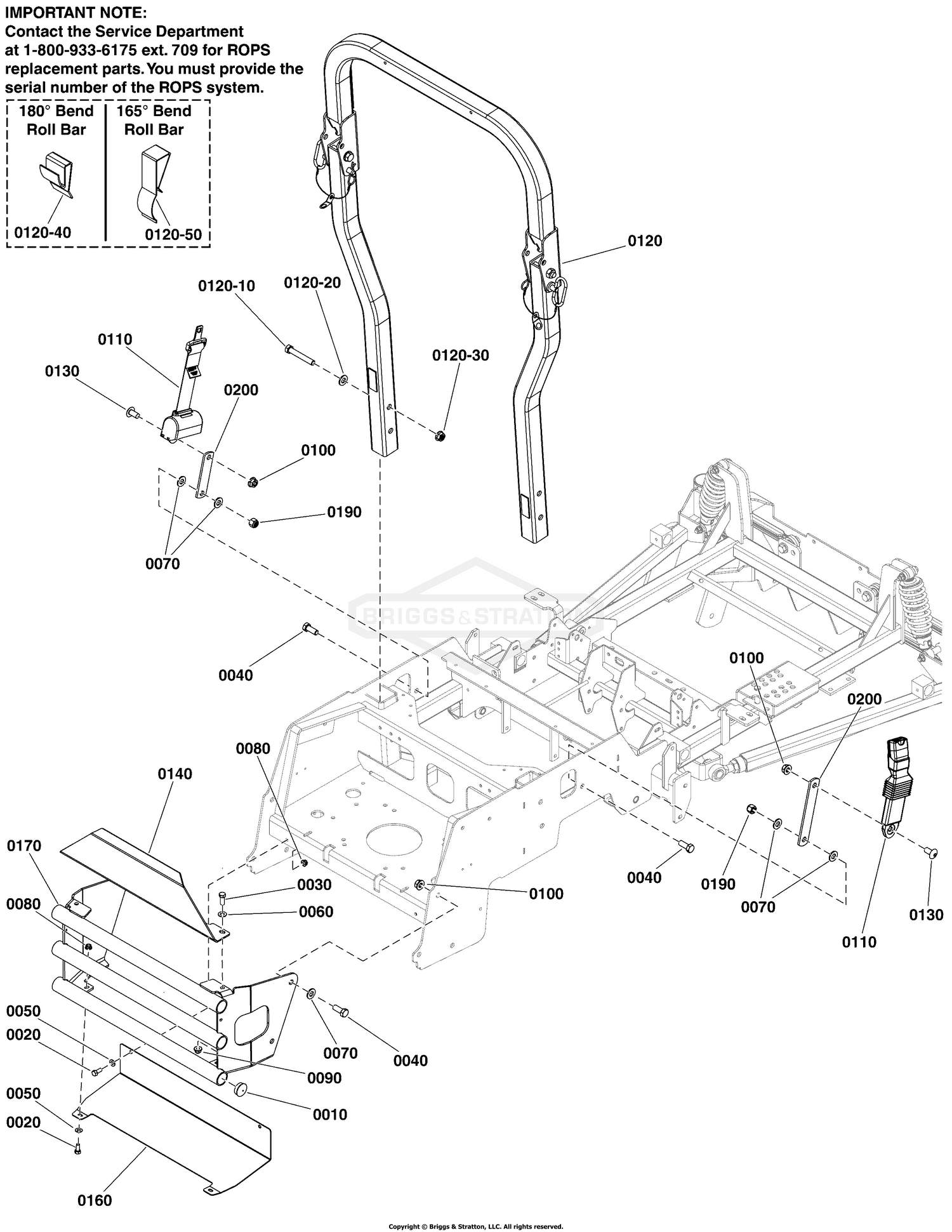 Rear Bumper and ROPS Group S/N: 4000906411 to 4001827761