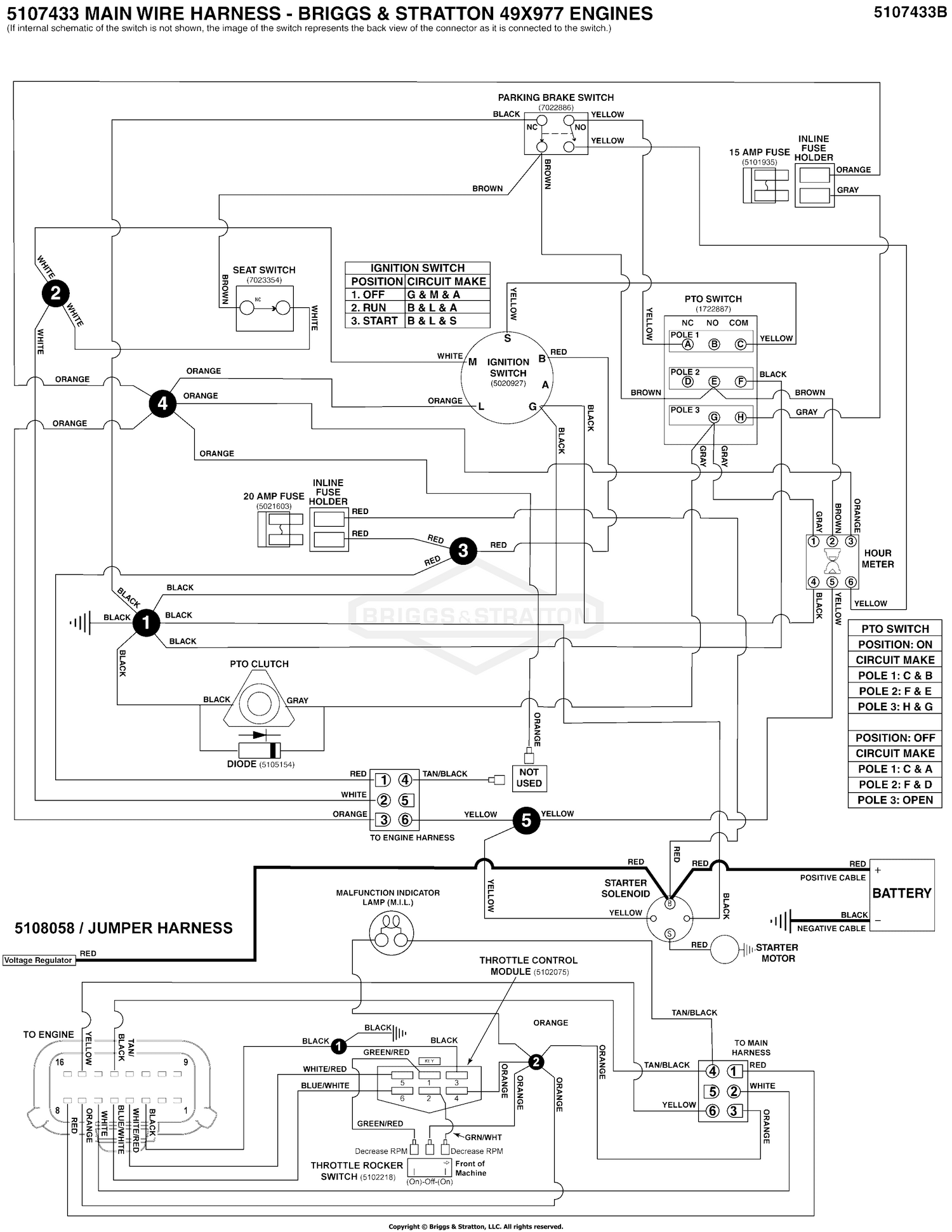Electrical Schematic - Charging Circuit S/N: 4002328396 and below
