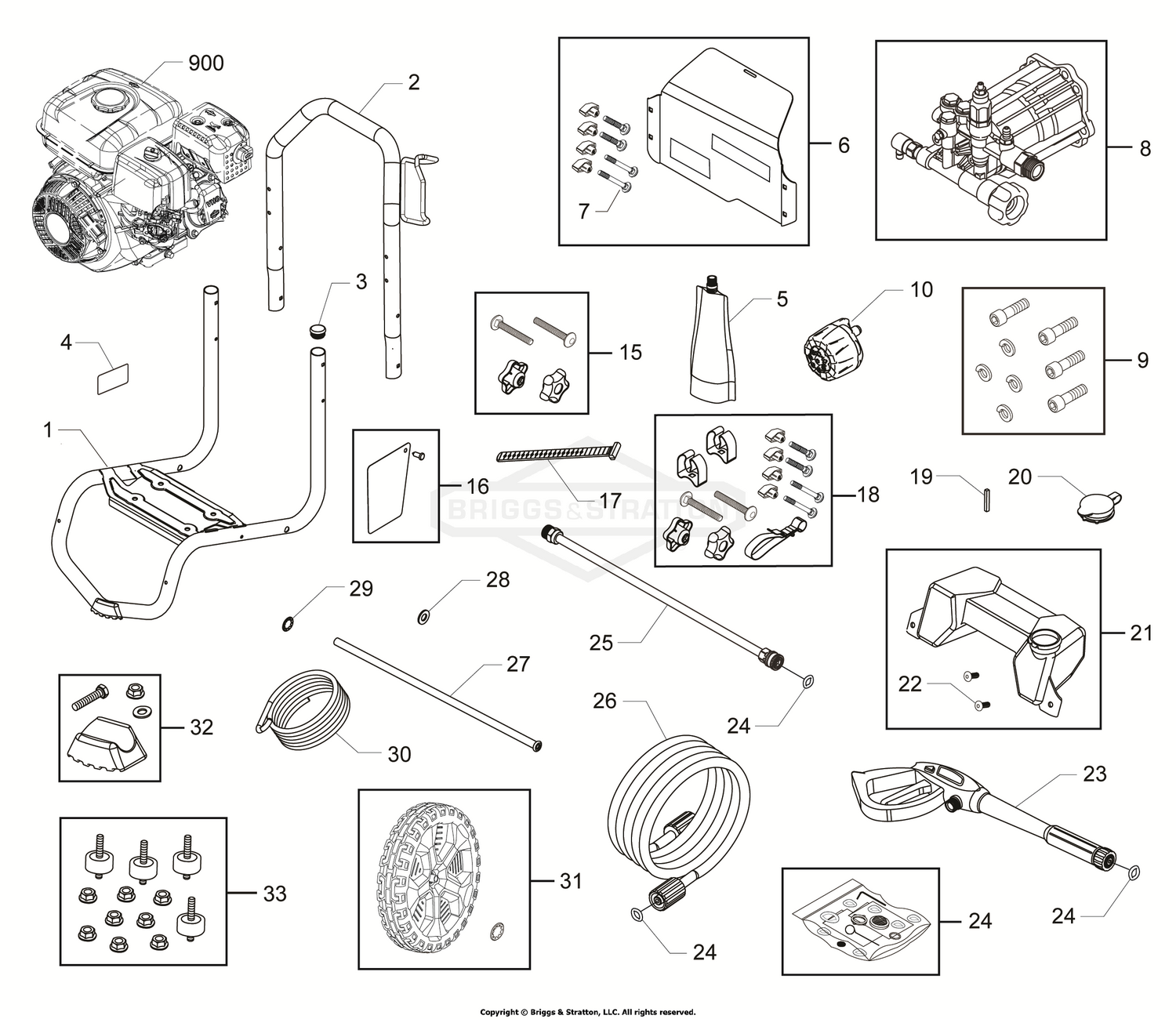 Briggs and Stratton Power Products 020449-0 - 3,300 PSI John Deere Parts  Diagrams