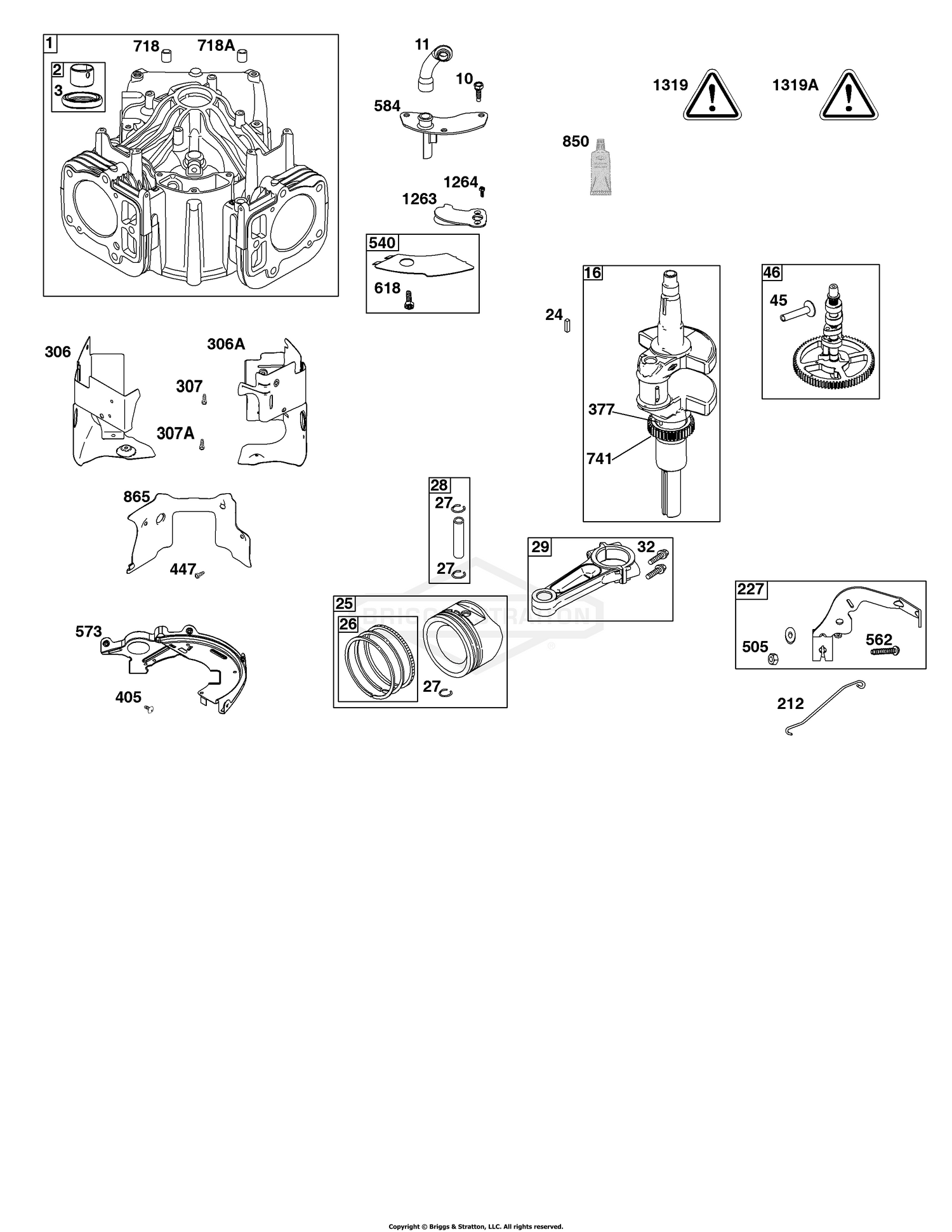 Cylinder, Crankshaft, Camshaft, Air Guides
