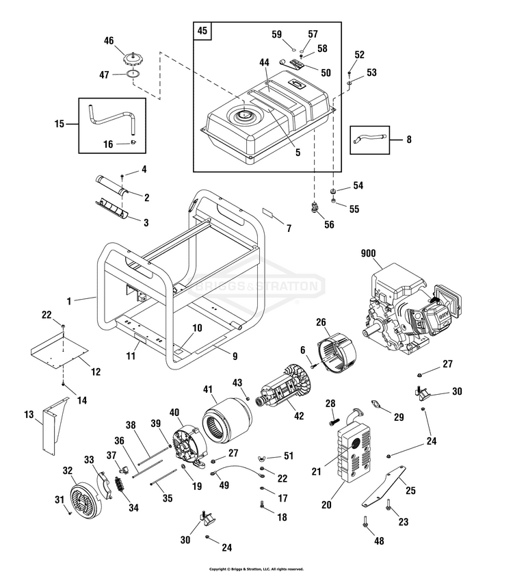 030469-1 Briggs and Stratton Generator 6,000 Watt - PartsWarehouse