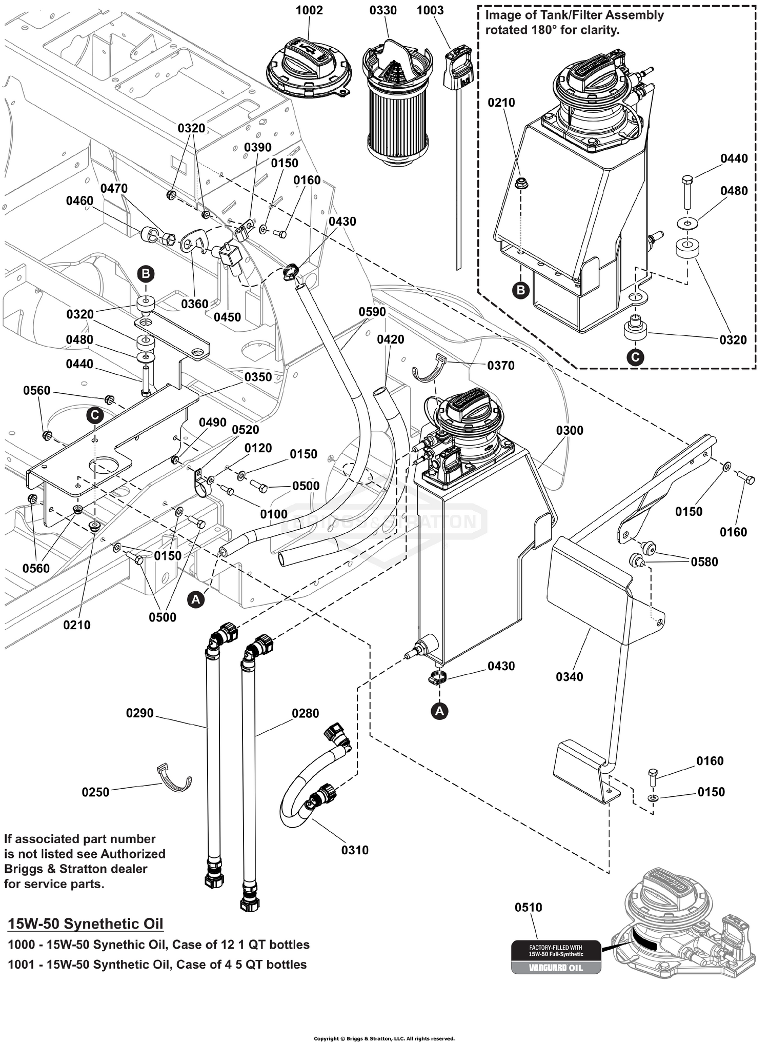Engine Remote Oil Tank, Hoses & Mount Group