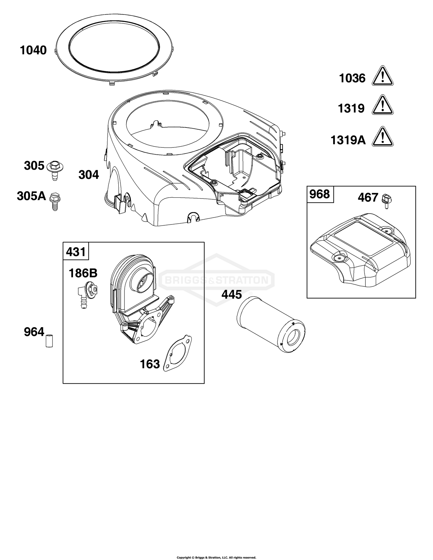 Blower Housing and Air Cleaner Group