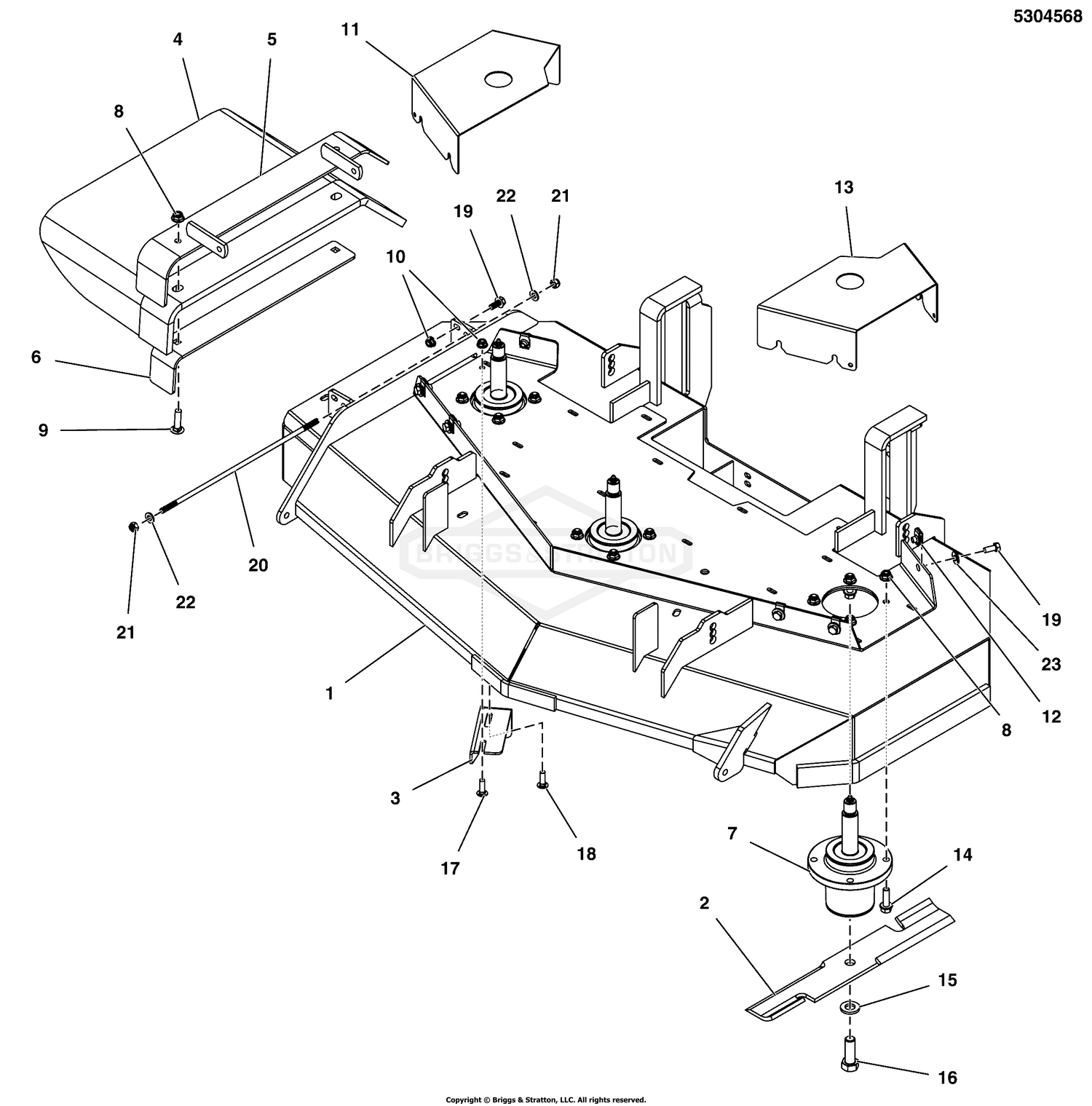 48" Mower Deck - Housing, Covers, Spindles & Blades