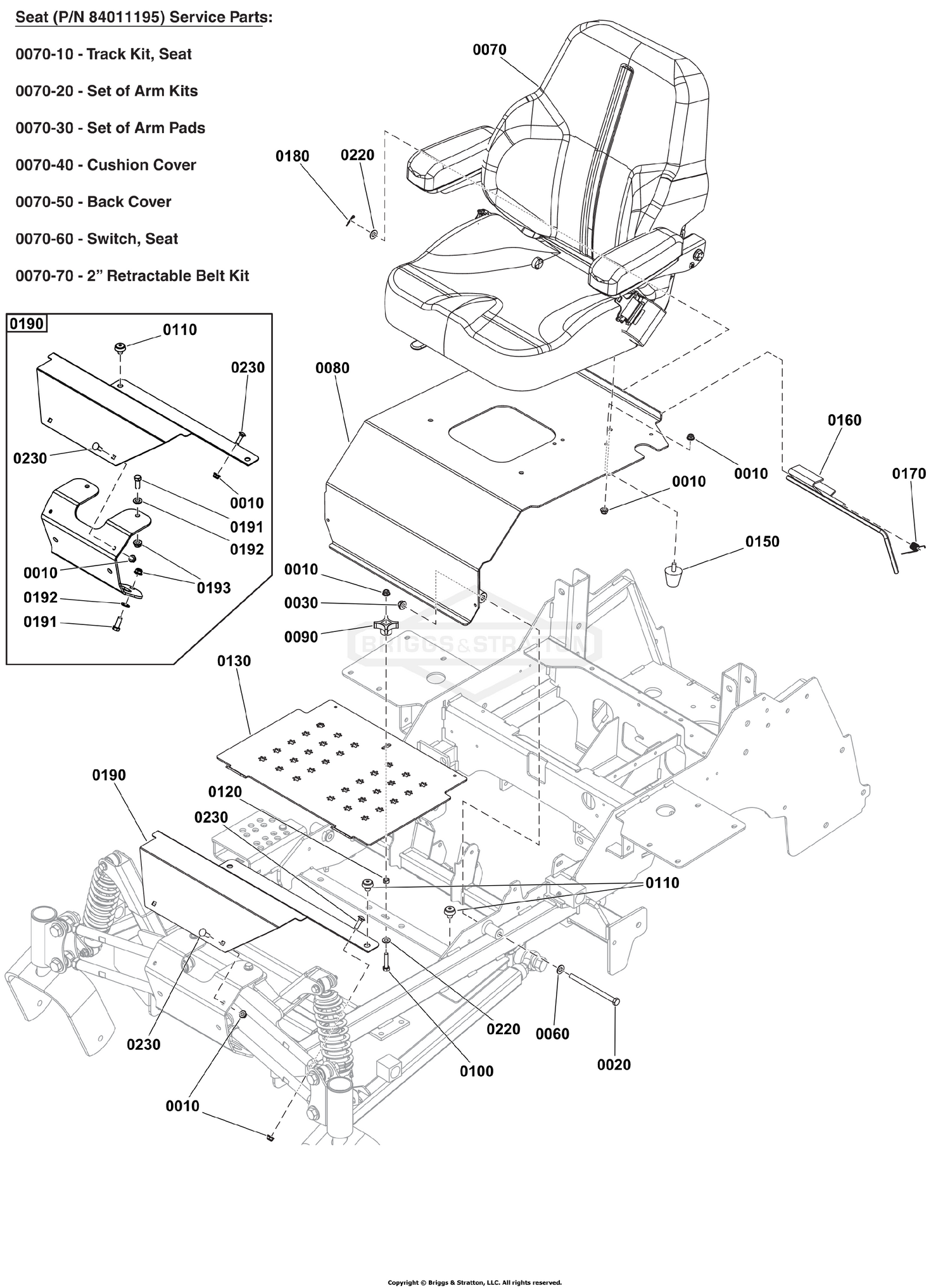 Seat Mount and Floor Group S/N: 4002411632 and Above