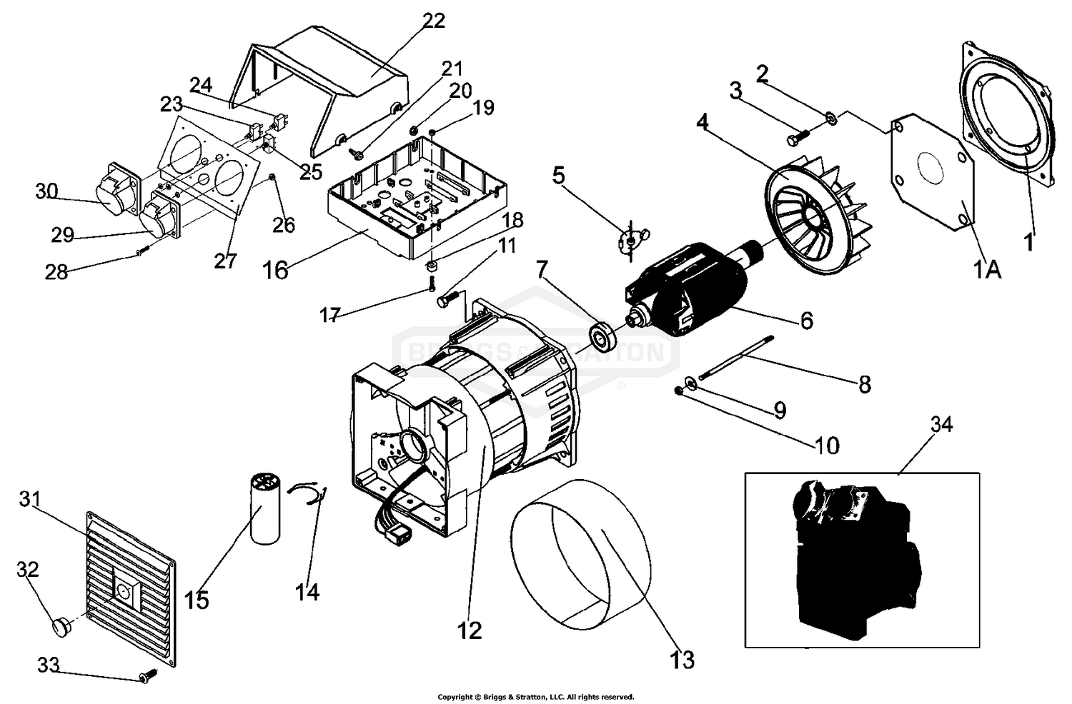 Alternator With Outlet Panel