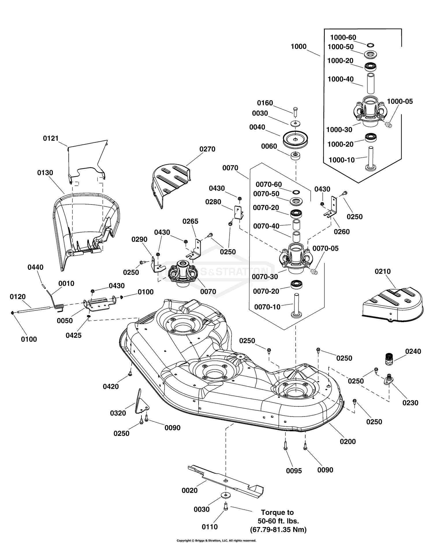 46" Mower Deck - Housing, Arbor & Blade Group