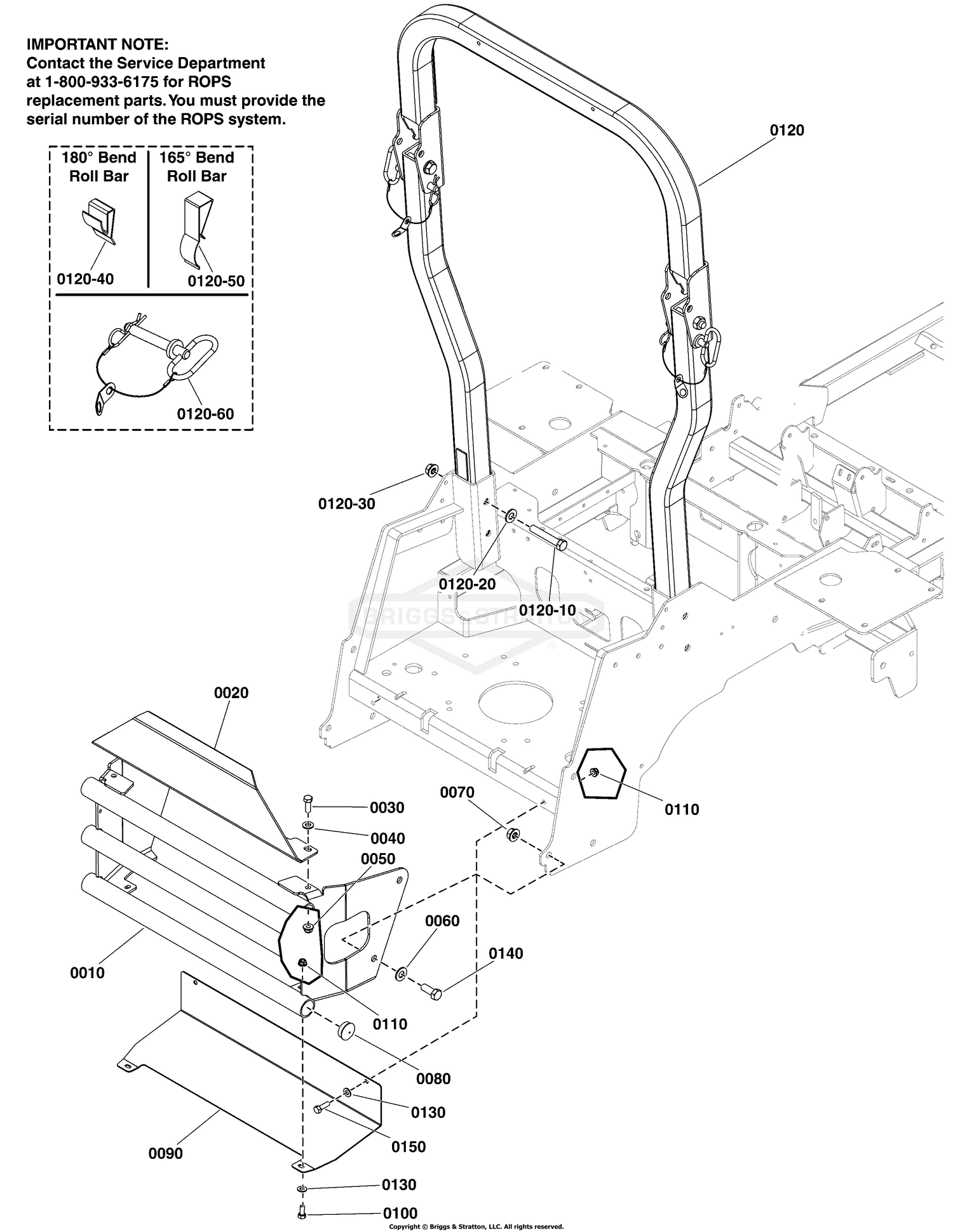 Rear Bumper and ROPS Group S/N: 4000015531 and Above