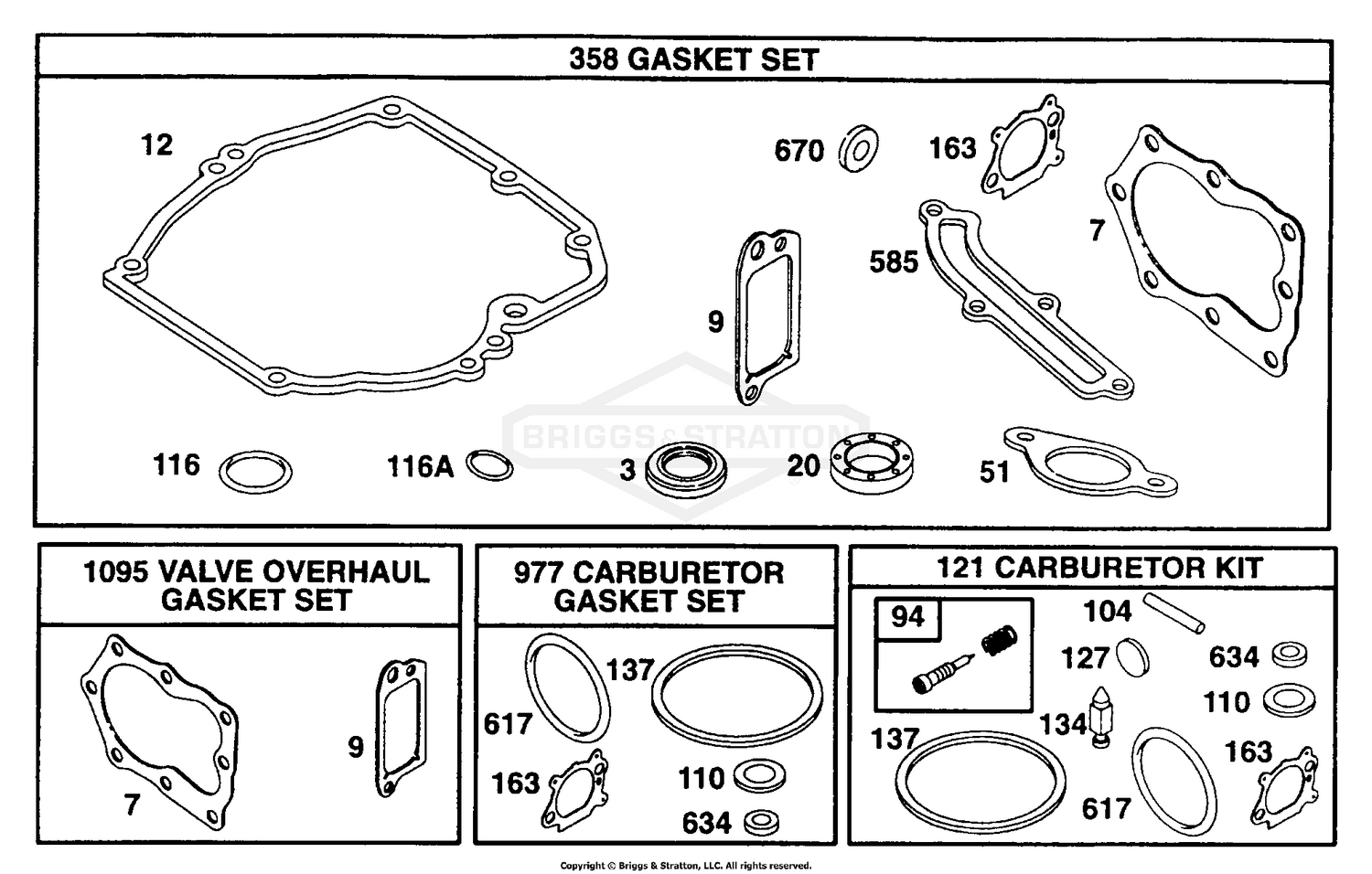 Gasket Set, Valve Overhaul Gasket Set, Carb. Gasket Set, Carb. Kit
