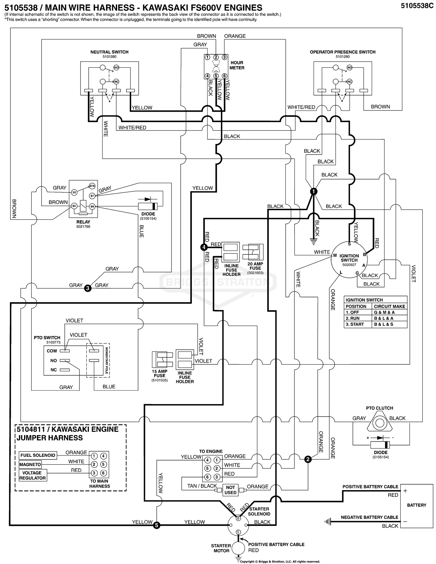 Electrical Schematic - Cranking Circuit Electric Start S/N: 2017954956 & Above