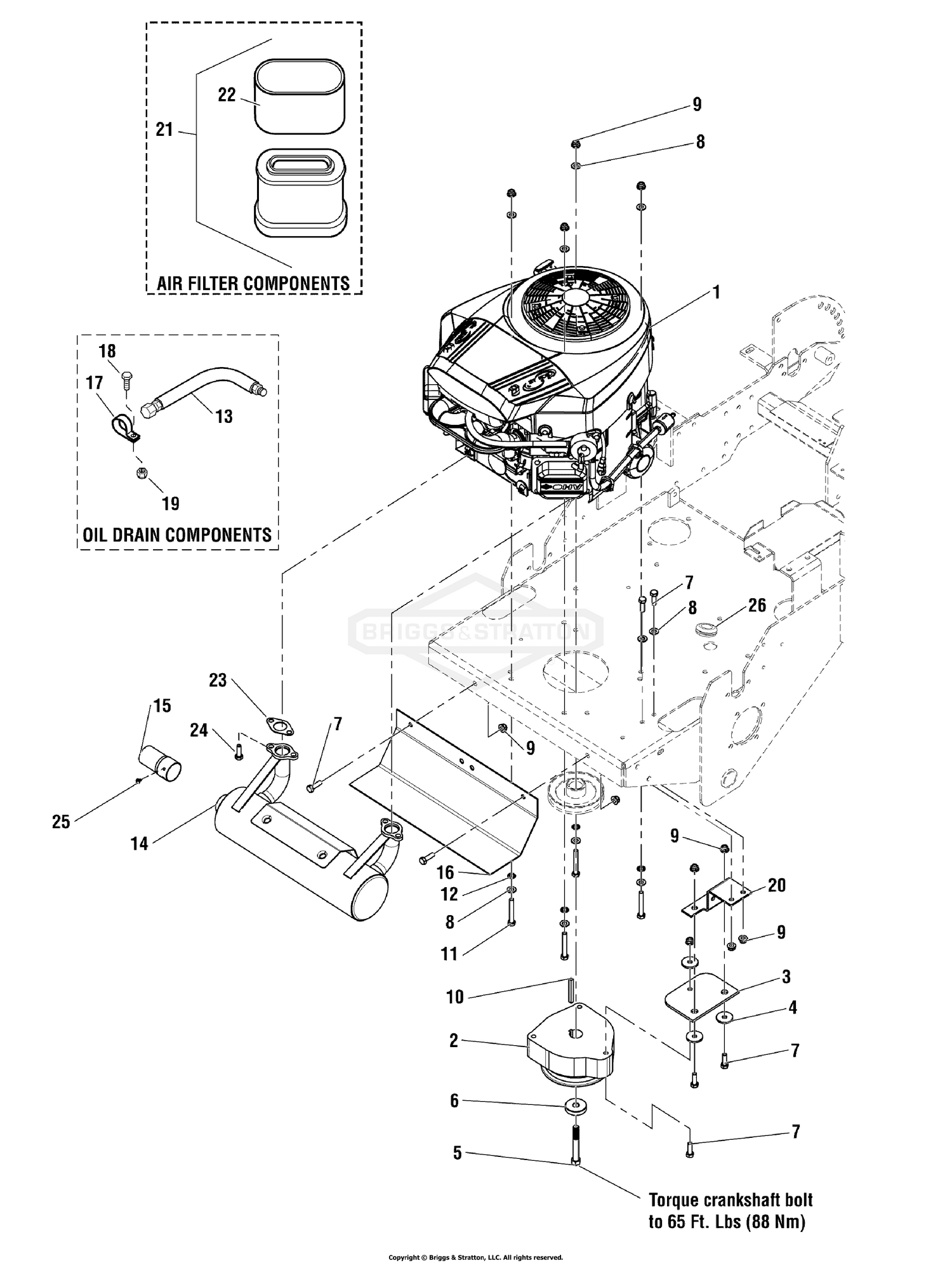 Engine & PTO Group - 24 HP Briggs & Stratton
