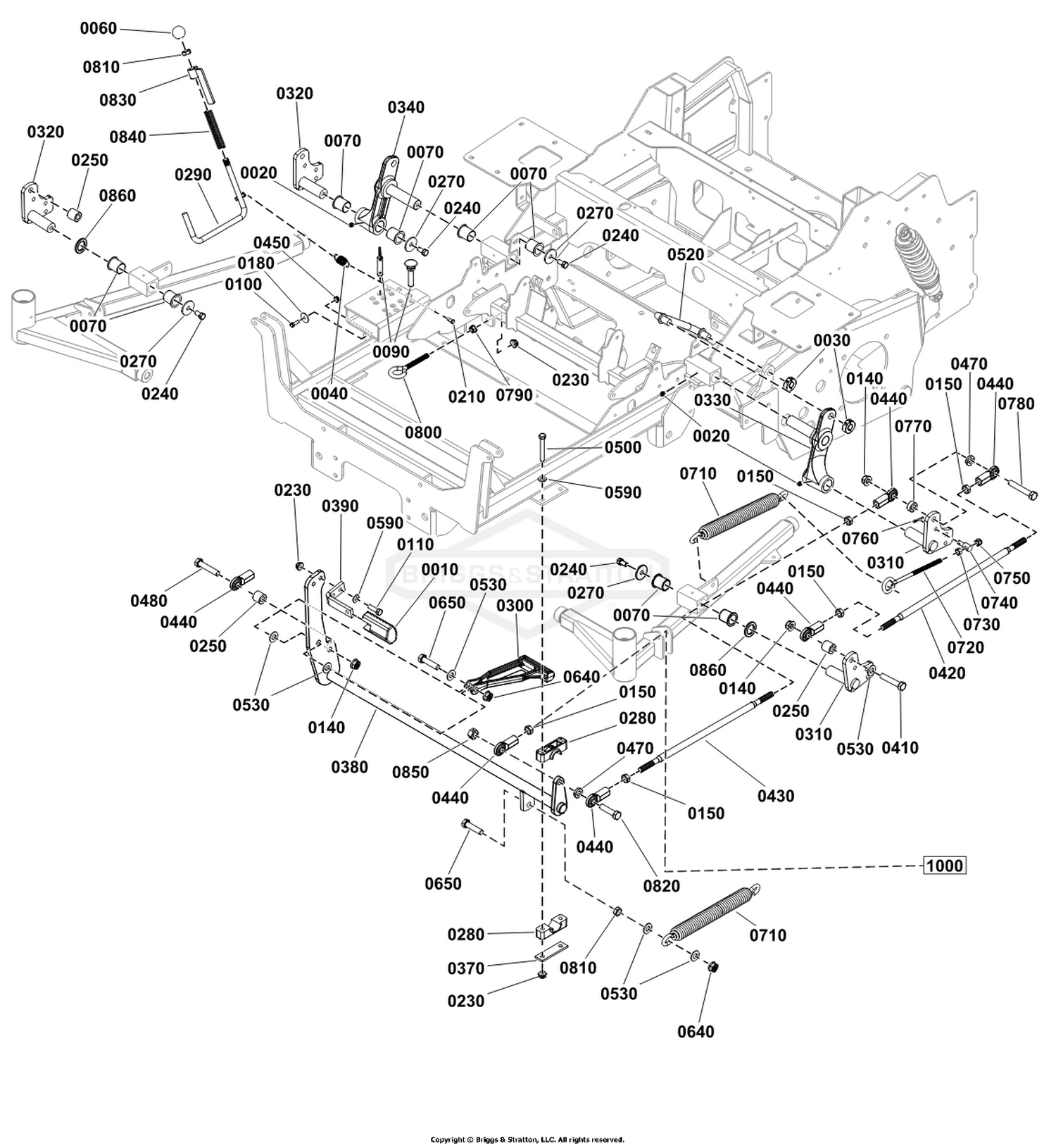 Deck Lift Group - Foot Pedal and Linkages