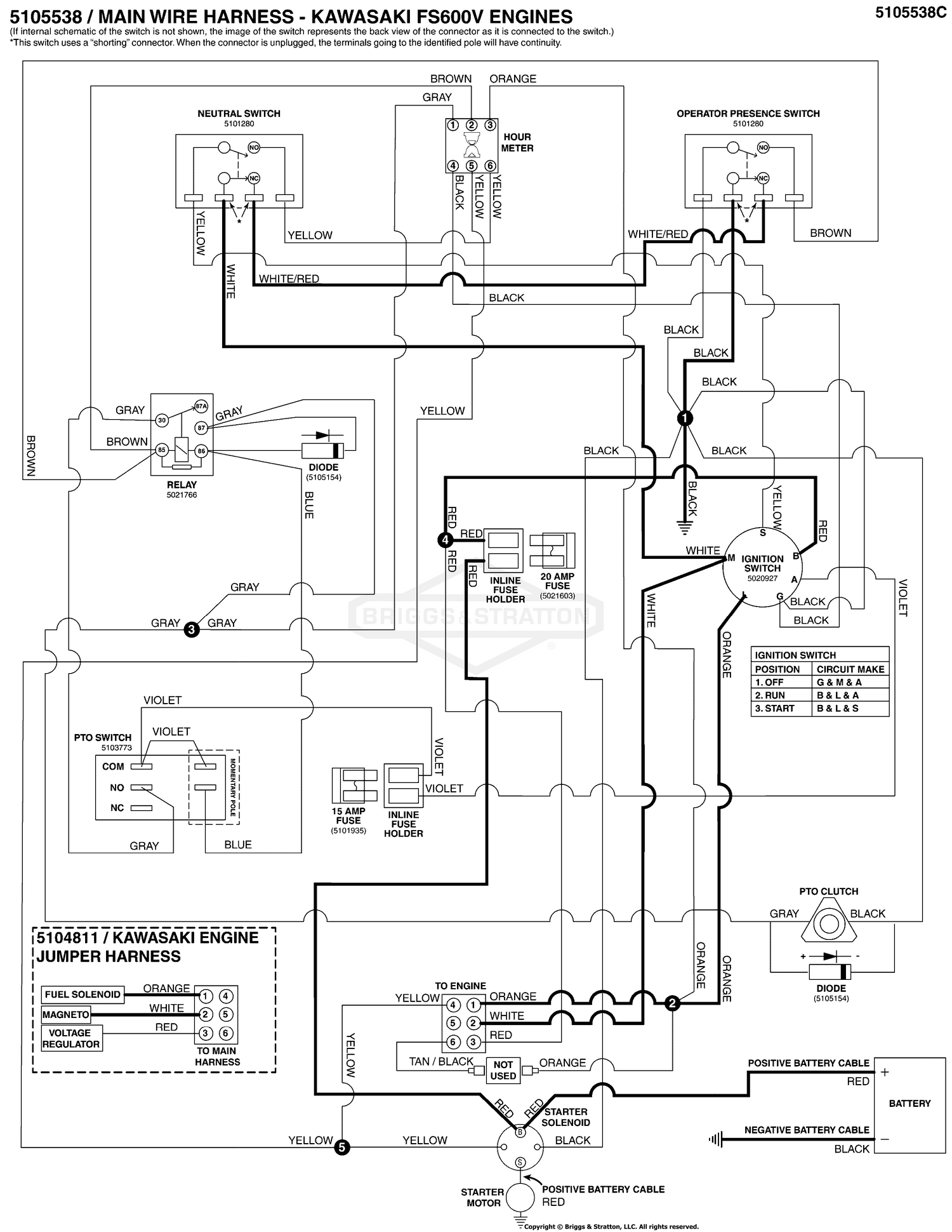Electrical Schematic - Engine Op. Pres. Circuit Electric Start S/N: 2017954956 & Above