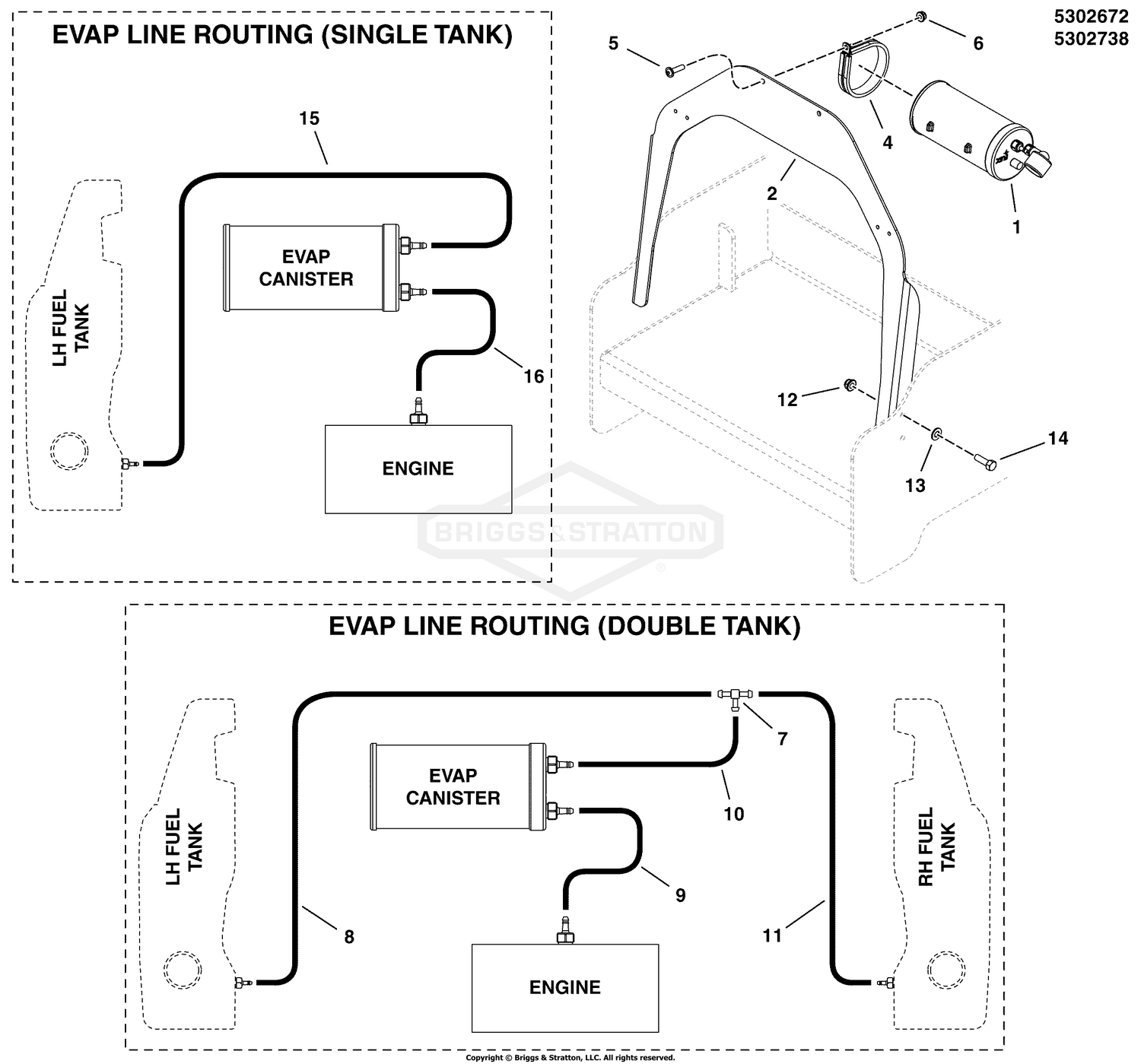 Evap Canister Group - S/N: 2016816349 & Below