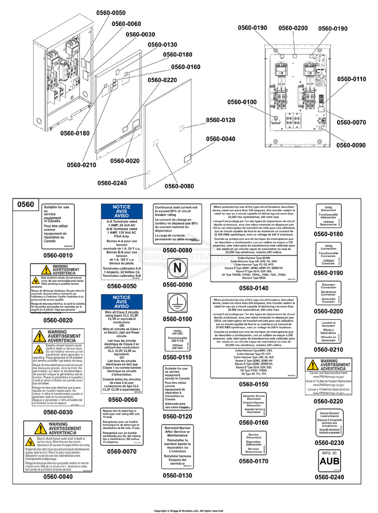 071057-02 Briggs And Stratton Transfer System 200 Amp Automatic ...