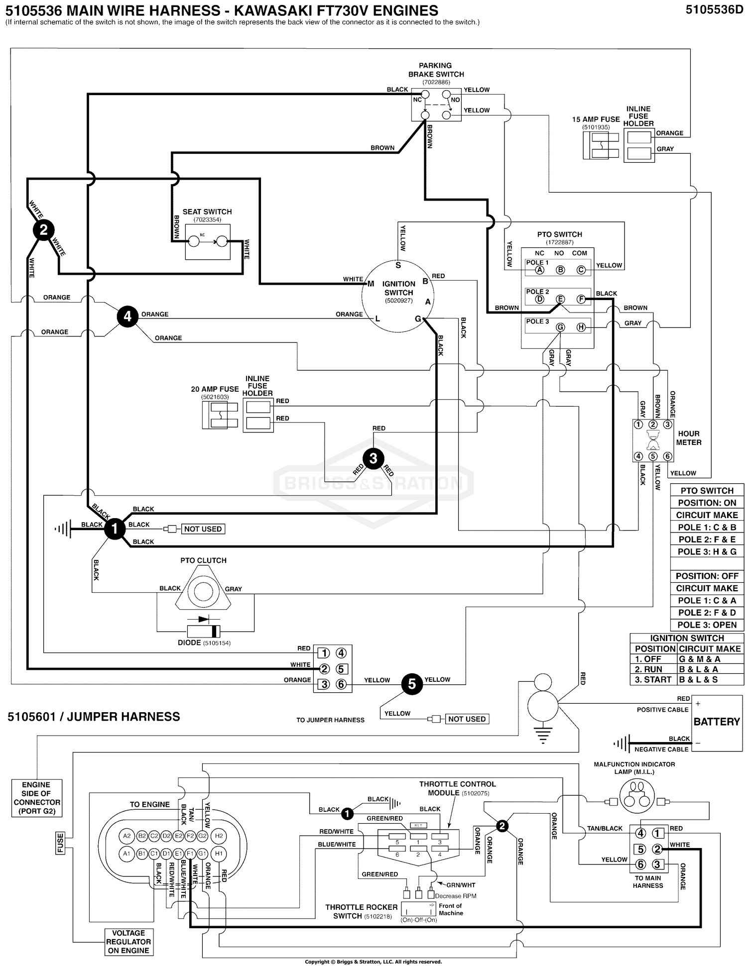 Electrical Schematic - Ign. Ground Circuit/Op. Pres. - Kawasaki Fuel Injected S/N: 4002328396 and Below