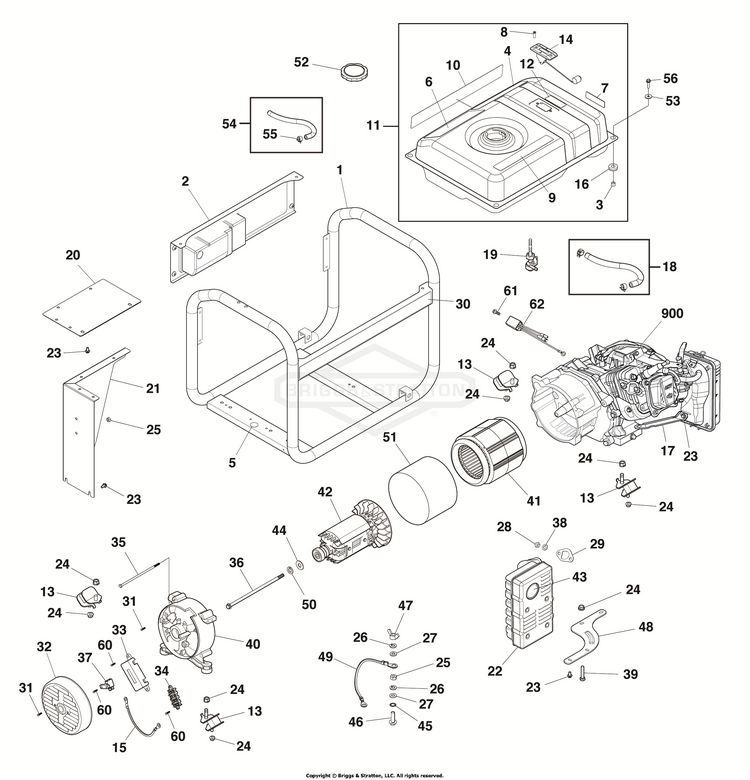 Briggs & Stratton 030747-00 - 3,500 Watt, Briggs & Stratton 49 State ...