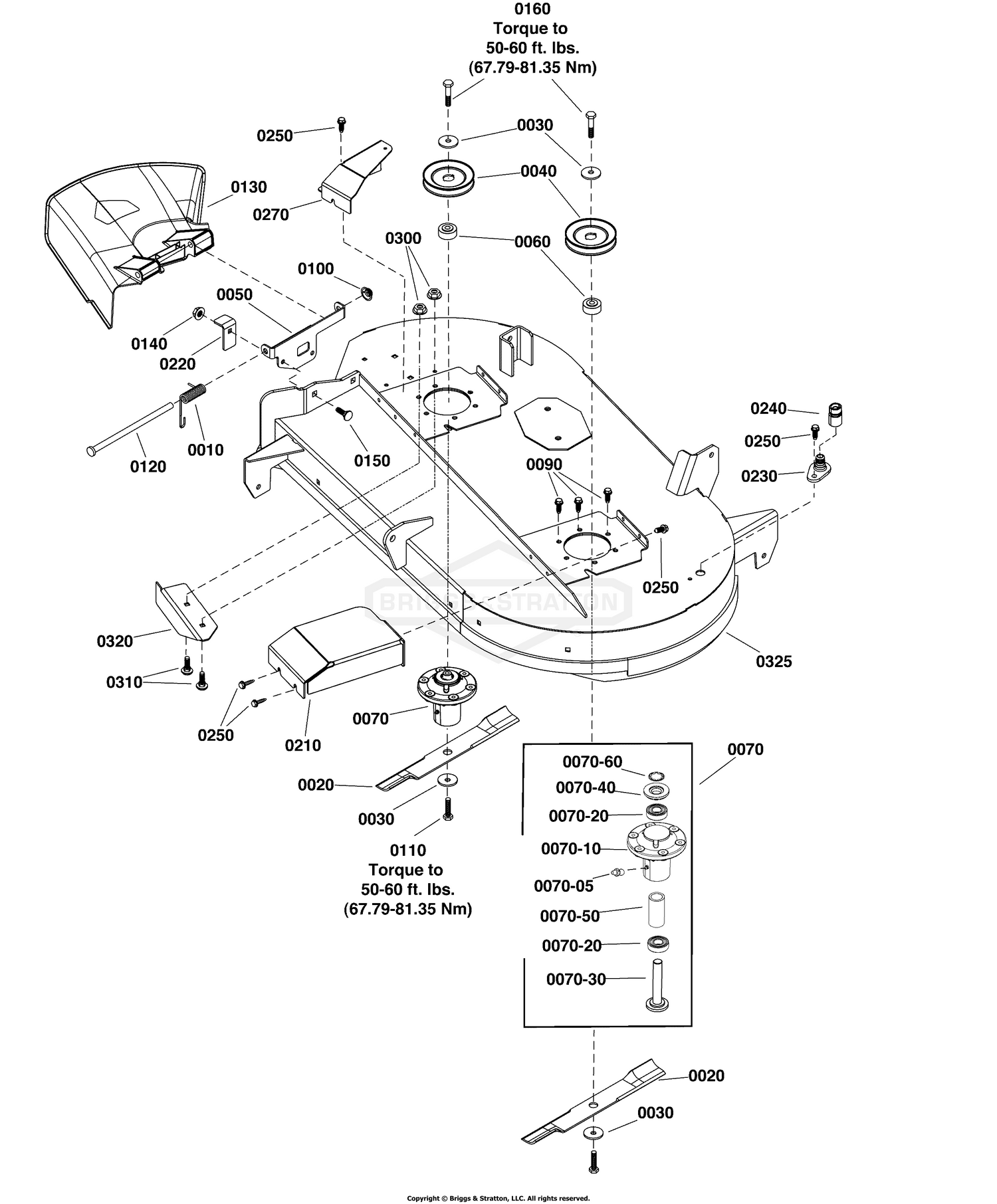 42" Mower Deck - Housing, Arbor & Blade Group