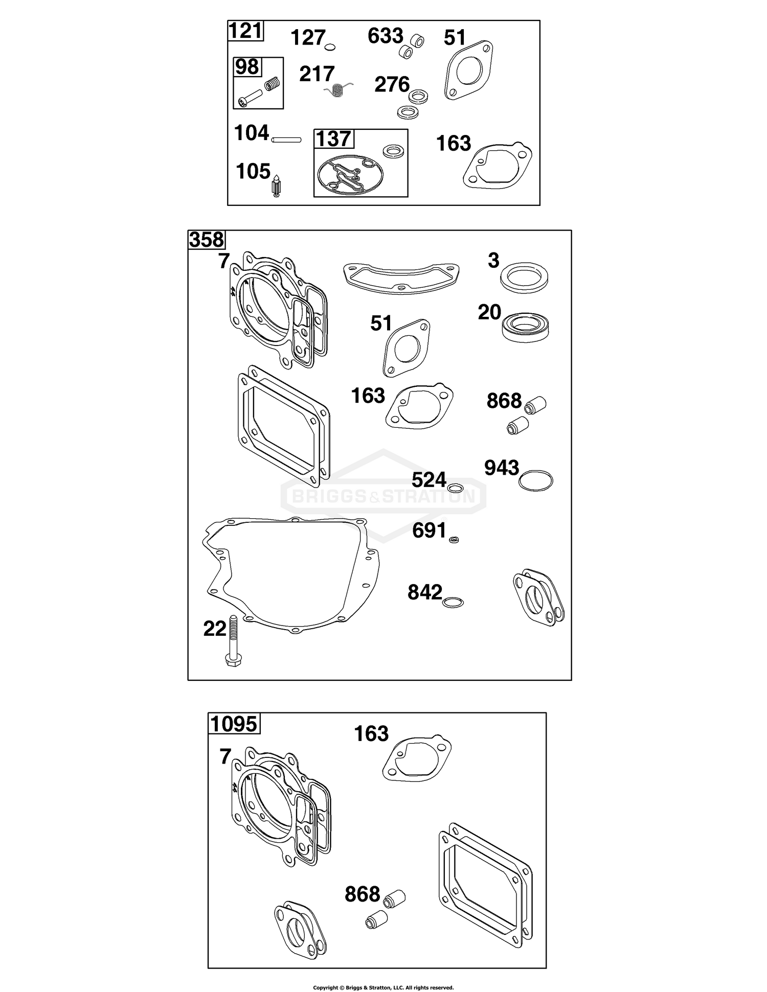 Carburetor Overhaul Kit, Engine/Valve Gasket Sets