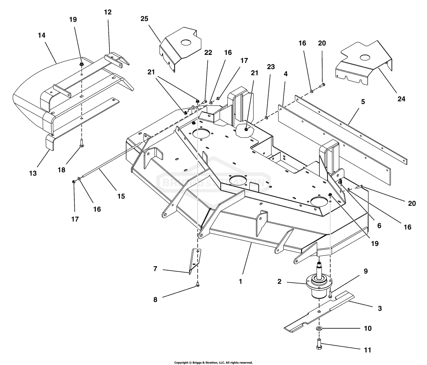 52" Mower Deck - Housing, Covers, Spindles & Blades