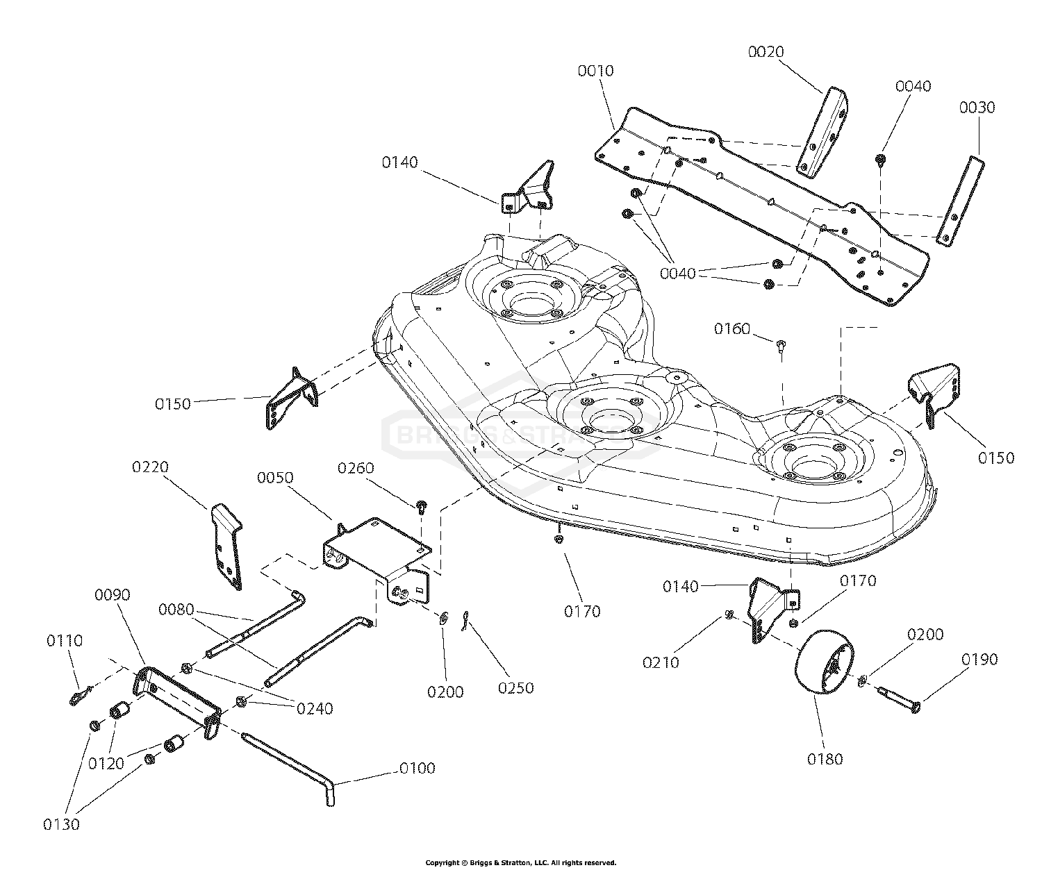 46" Mower Deck - Height Adjust Group - Frame Hung