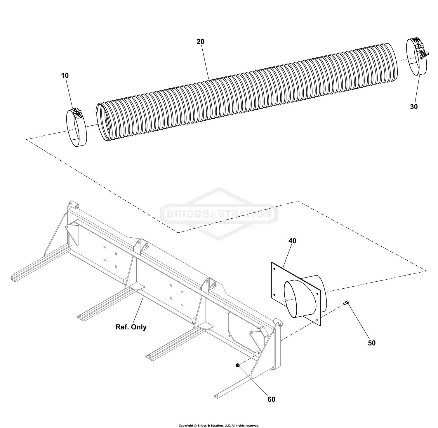 3-Bag Grass Catcher - Inlet, Hose, and Clamps