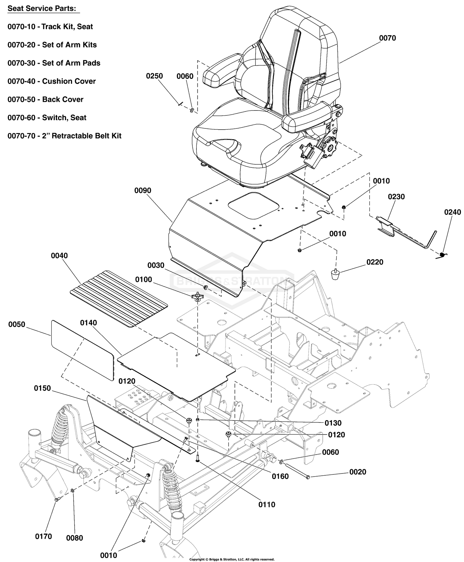 Seat Mount and Floor Group S/N: 4000015531 to 4000875836