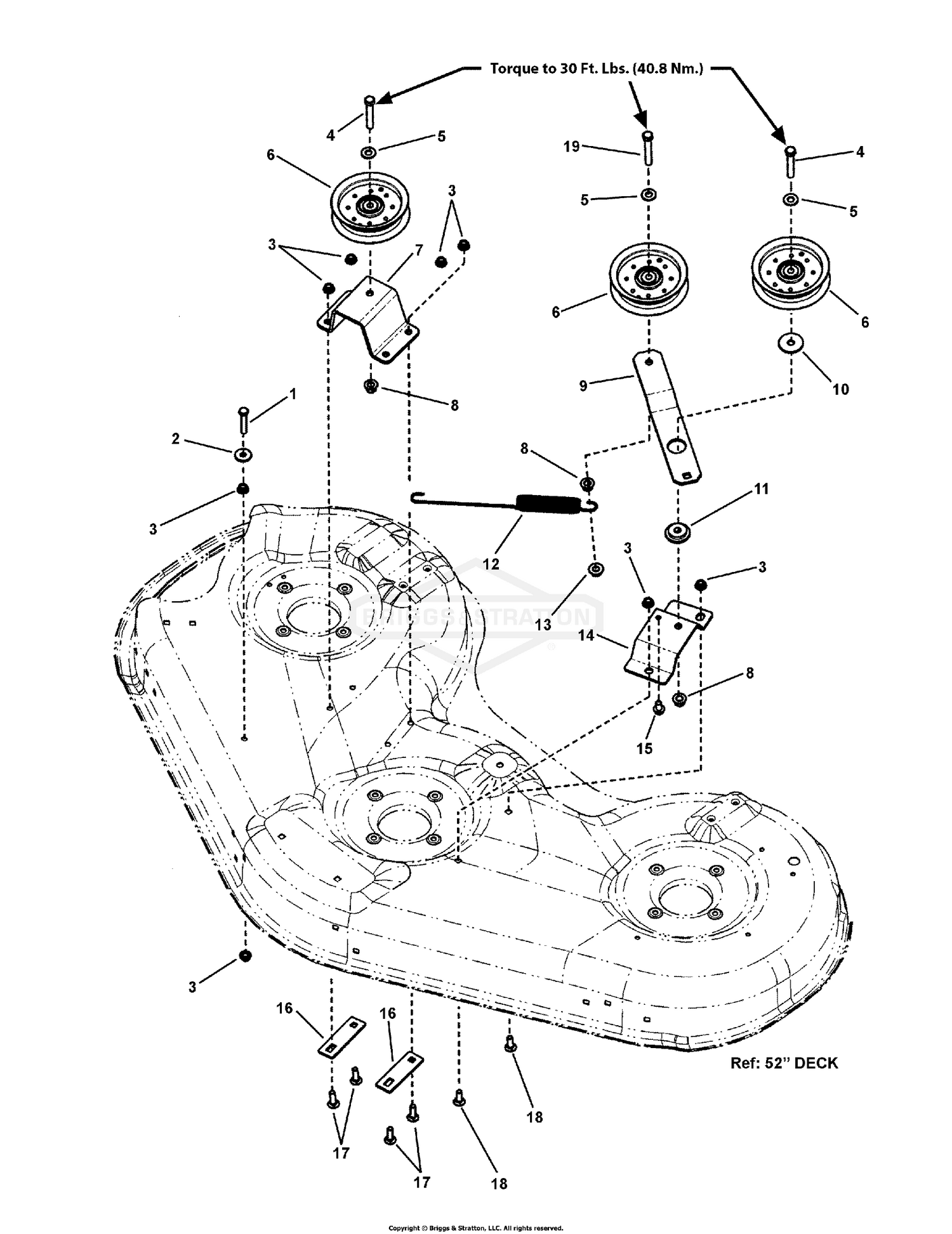 Troy bilt 13wm77ks011 deck belt online diagram