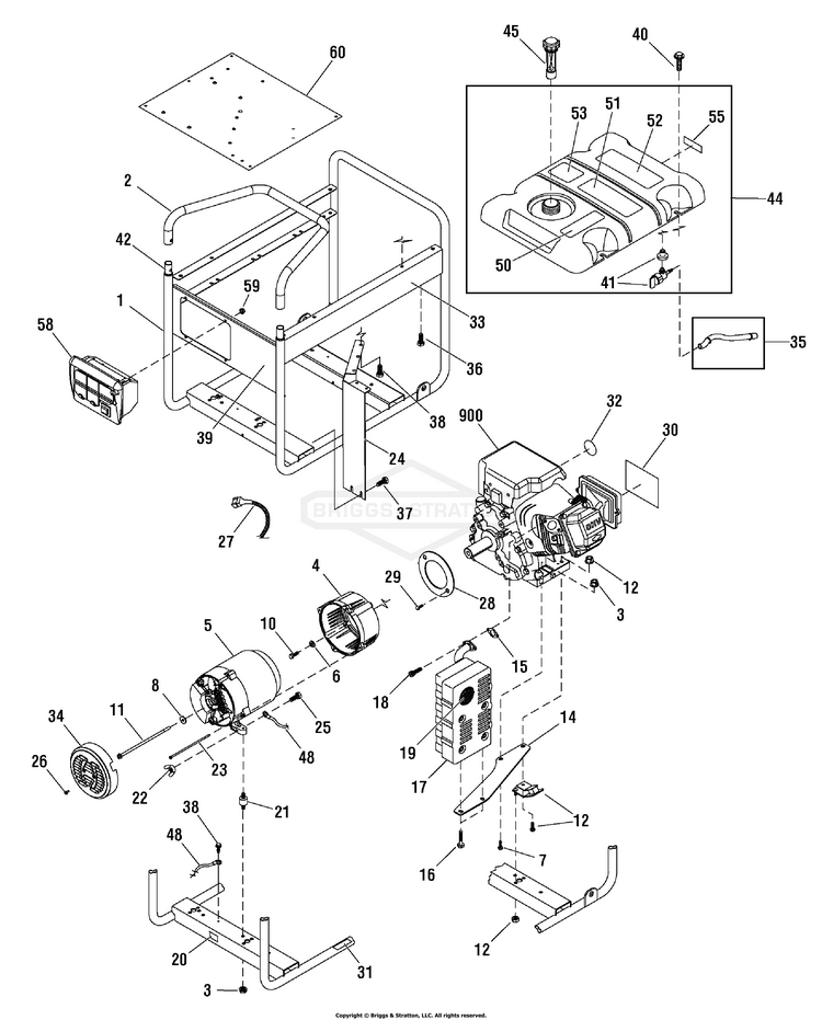 030430a-0 Briggs And Stratton Generator 5,500 Watt - Partswarehouse