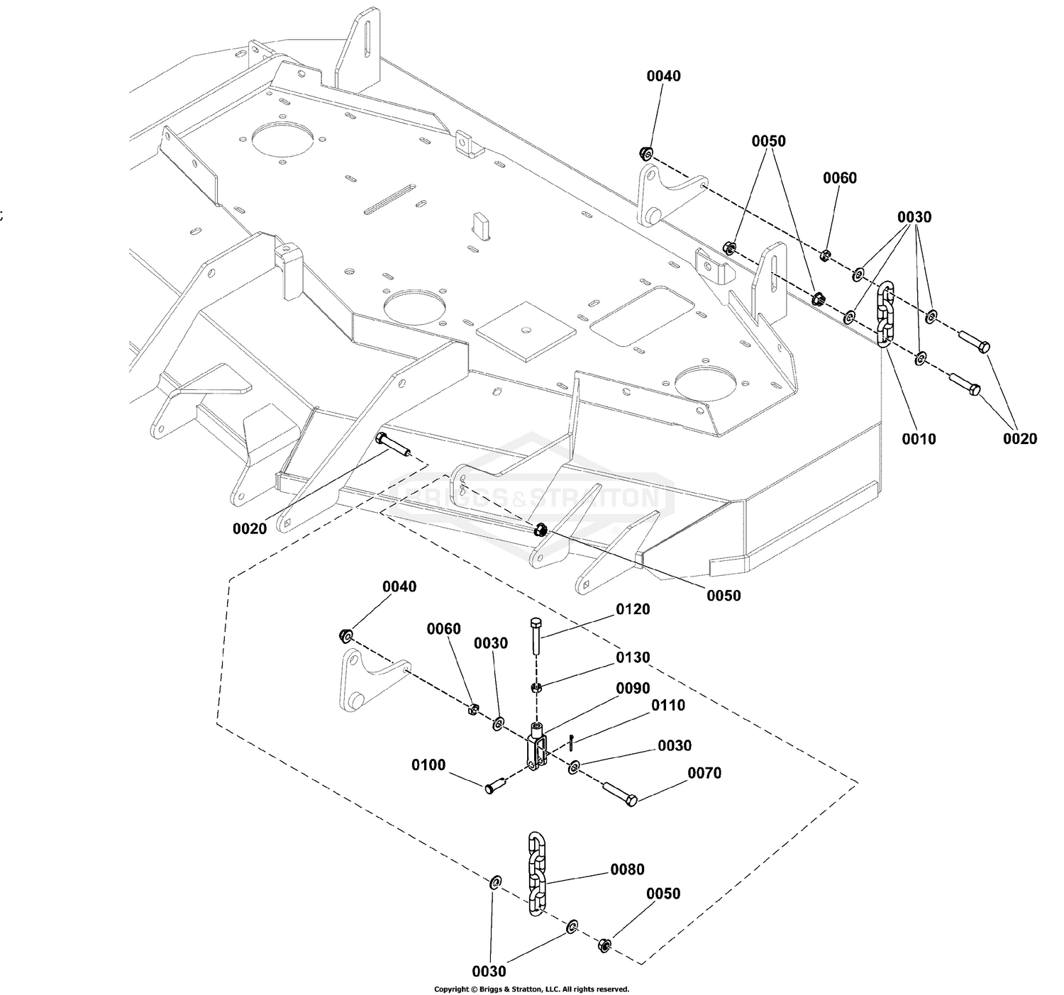 61" Mower Deck Group - Hanger Chains