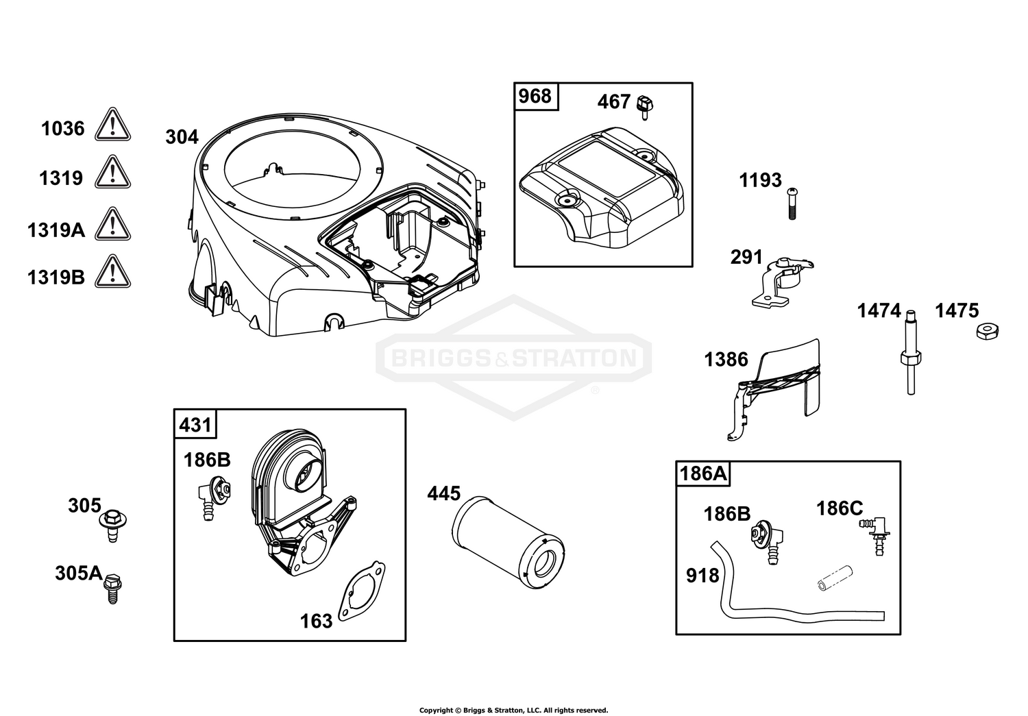 Blower Housing and Air Cleaner Group