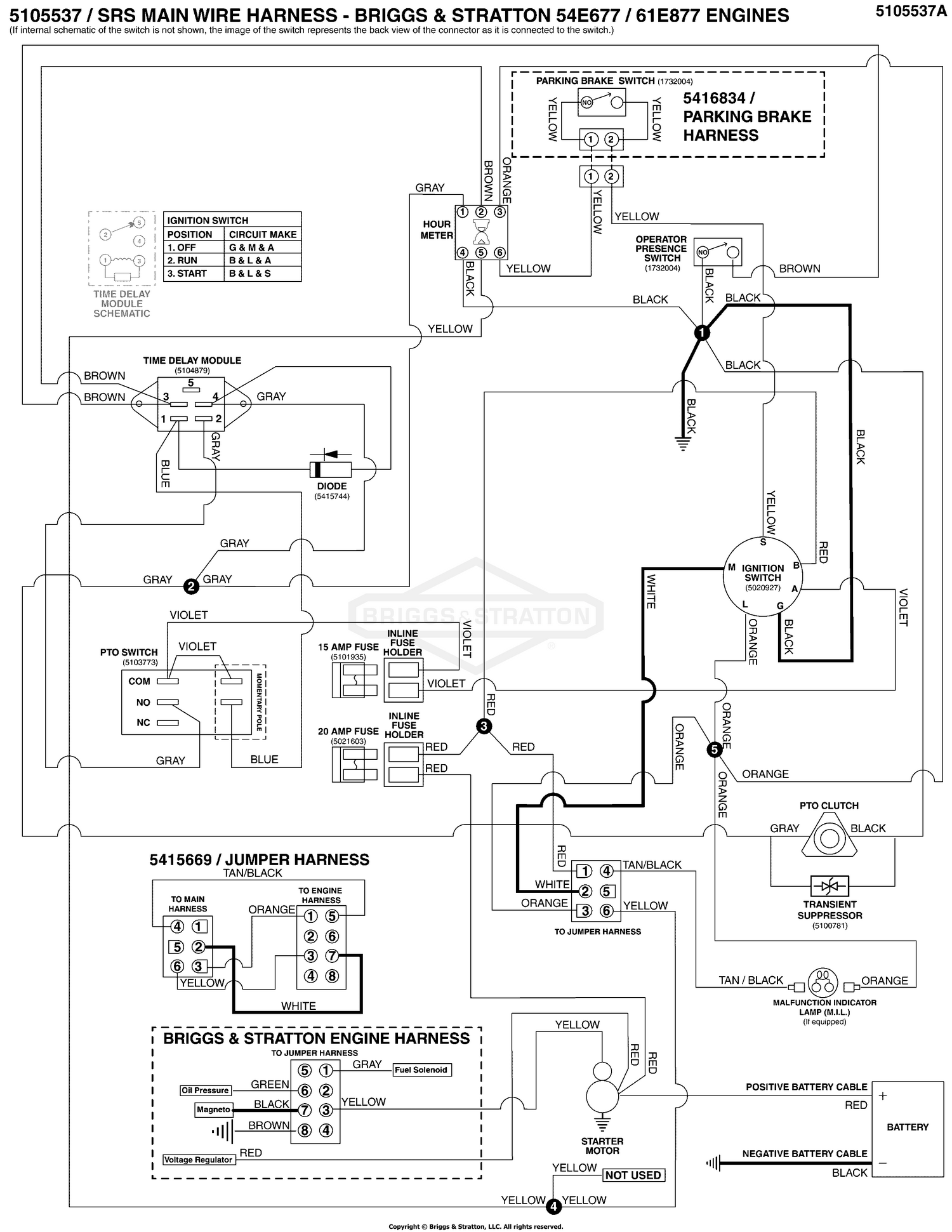 Electrical Schematic - Ignition Grounding Circuit B&S 54E677 / 61E877