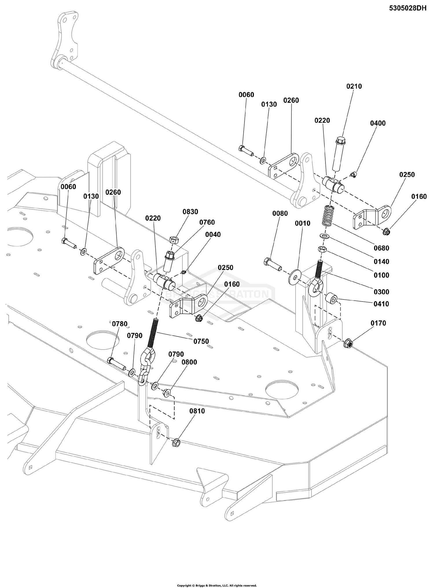 60" Mower Deck Group - Deck Hangers