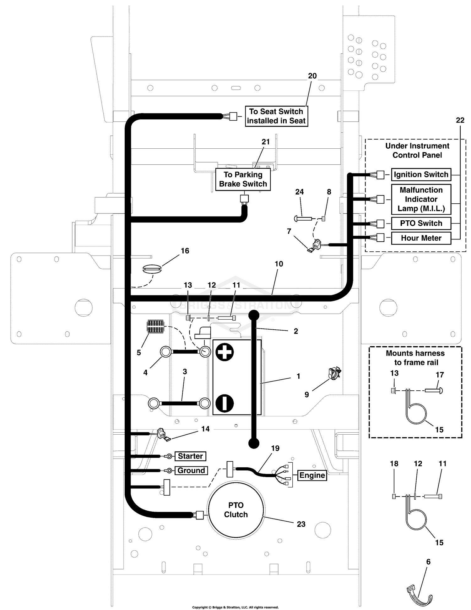 Electrical Group - Kawasaki Engines S/N: 4002328396 and below