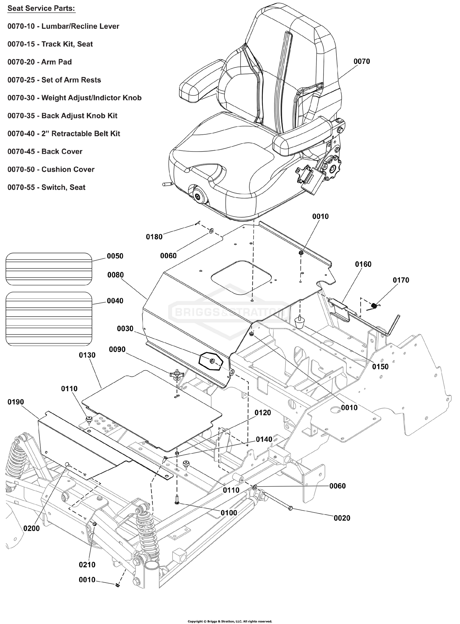 Seat Mount and Floor Group S/N: 4002328397 to 4002411631