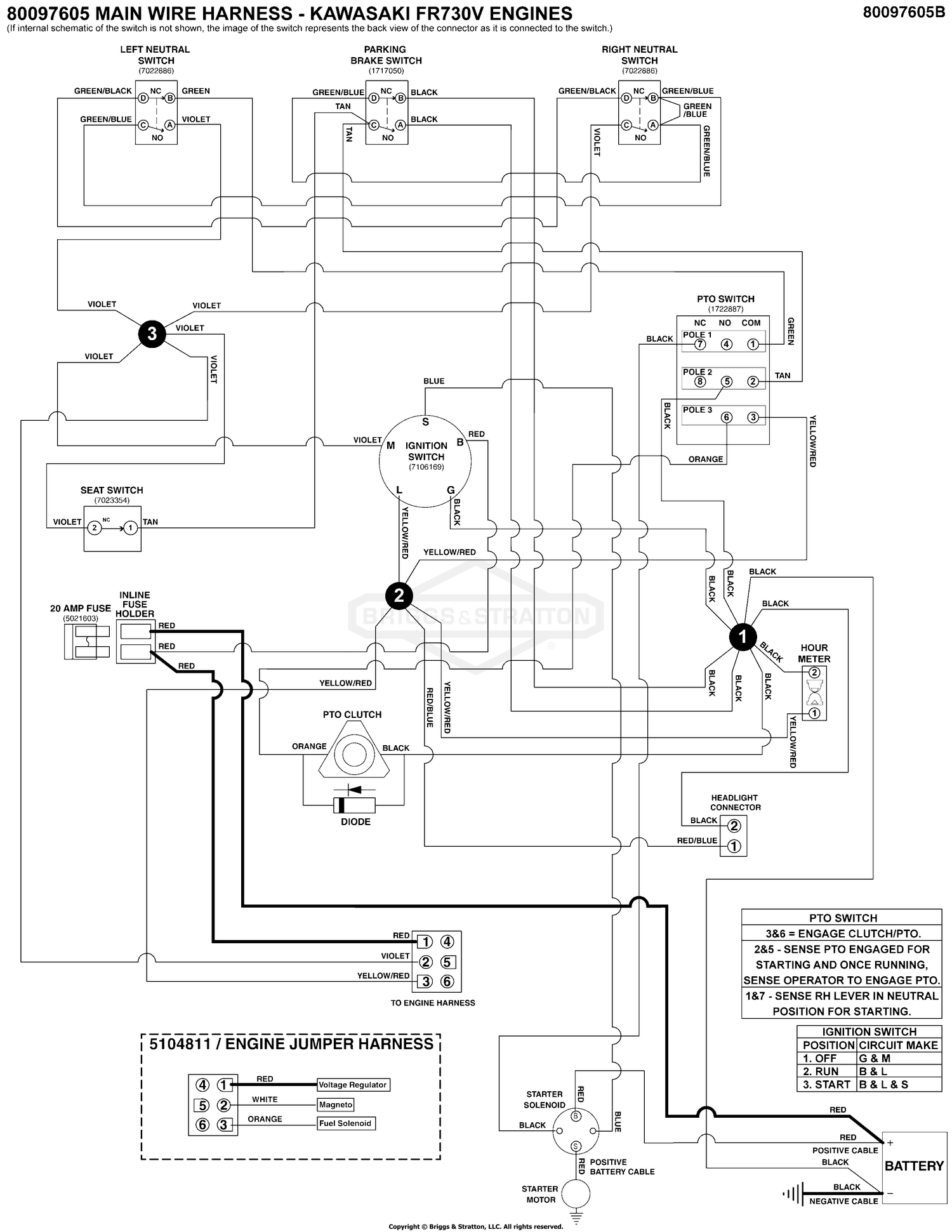 Electrical Schematic - Charging Circuit - Kawasaki FR730V