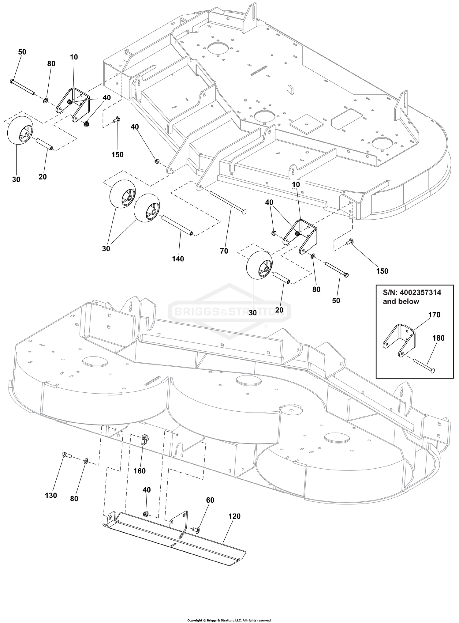 60" Mower Deck Group - Rollers
