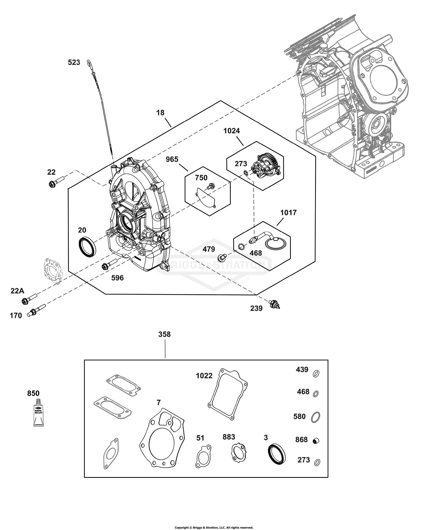 Crankcase Cover/Sump Group