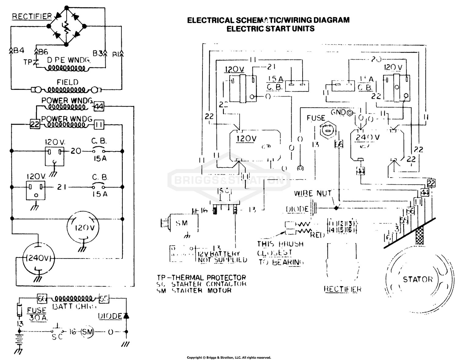 Electrical Schematic And Wiring Diagram Electric Start Units