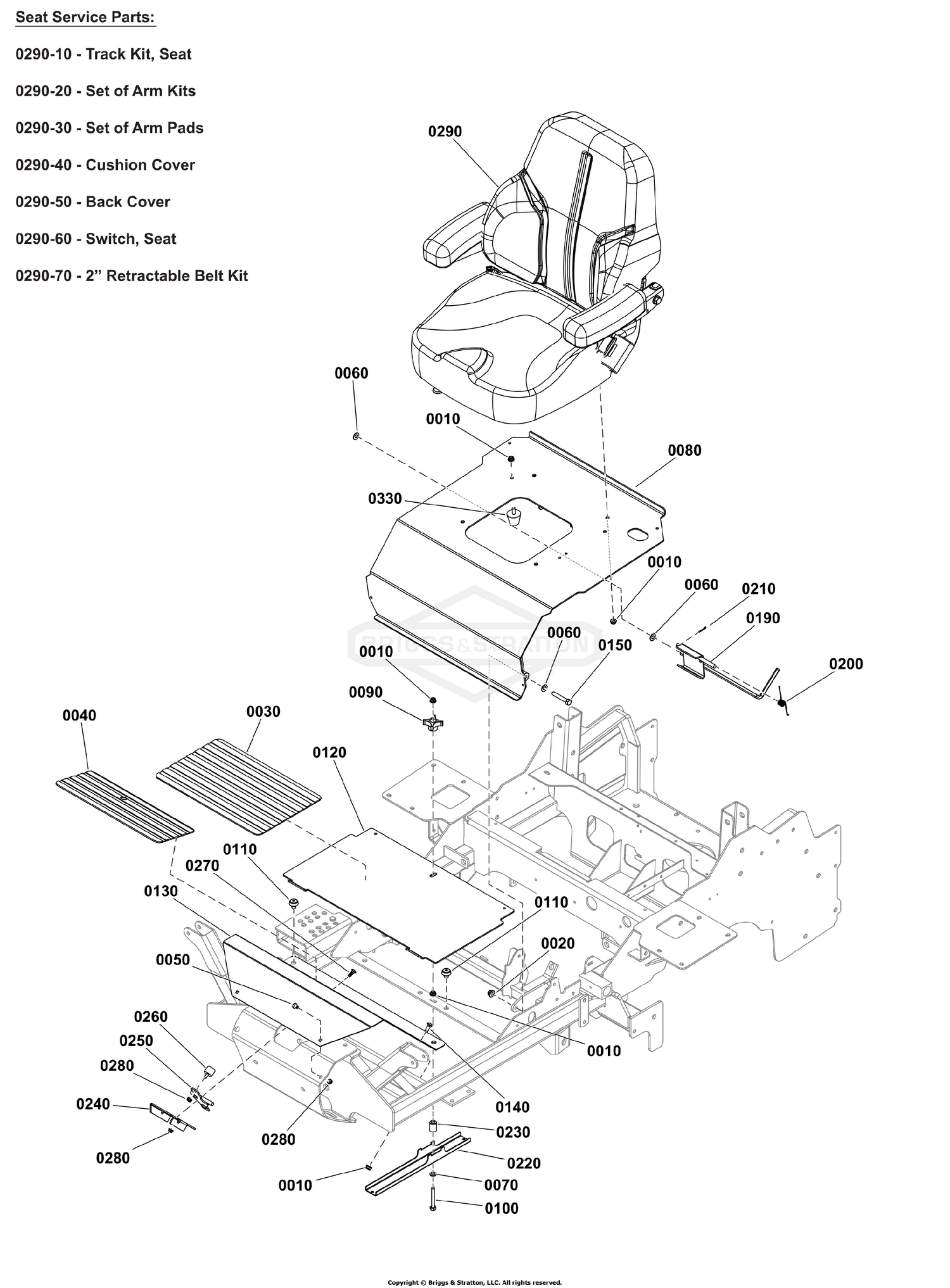 Seat Mount and Floor Group S/N: 4002352769 to 4002411631