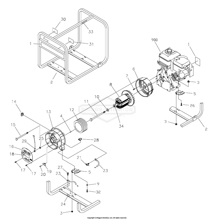 1773 0 Briggs And Stratton Portable Generator 3200 Watt Bsp3200 Partswarehouse 3350