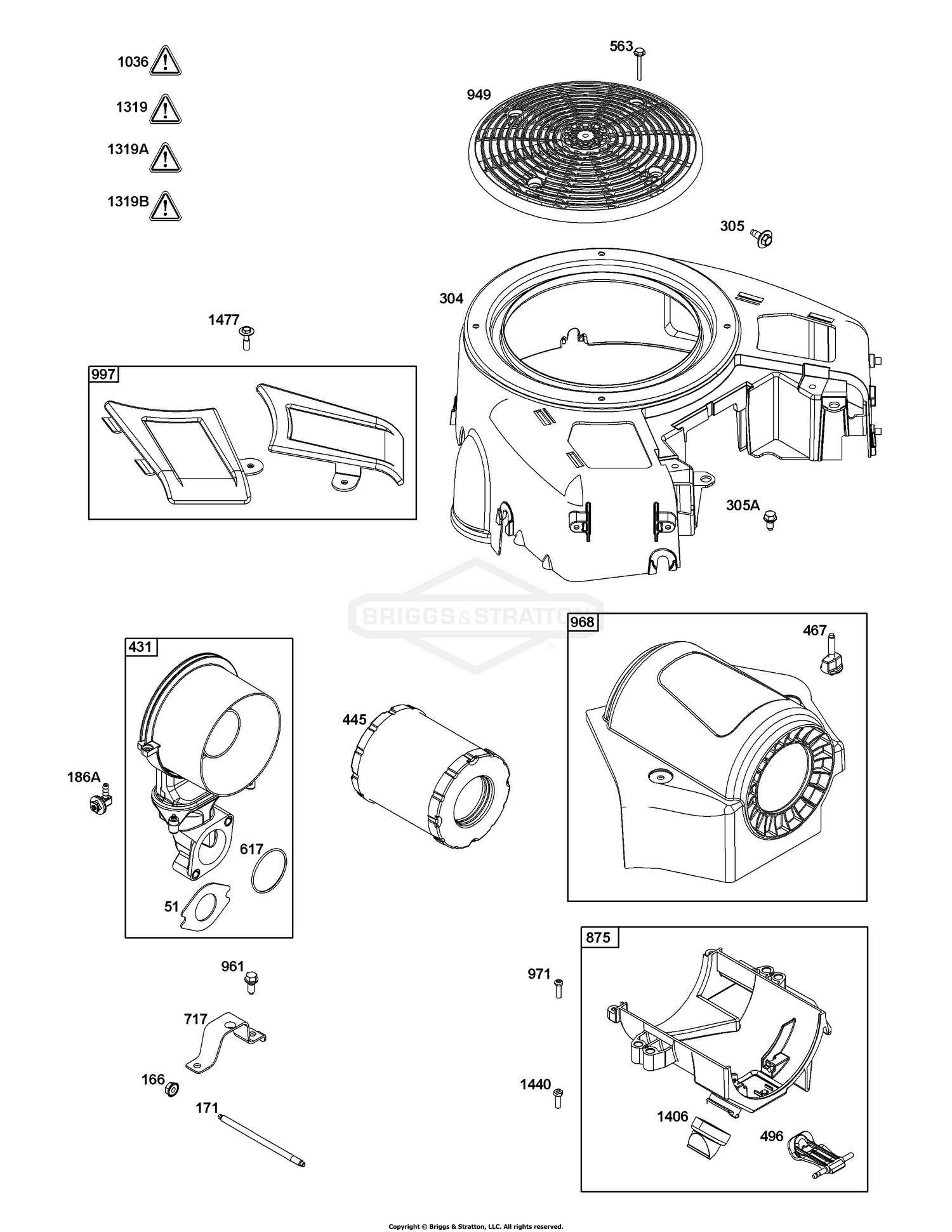 Blower Housing and Air Cleaner Group