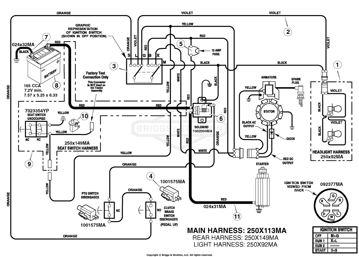 ignition switch diagram for riding mower