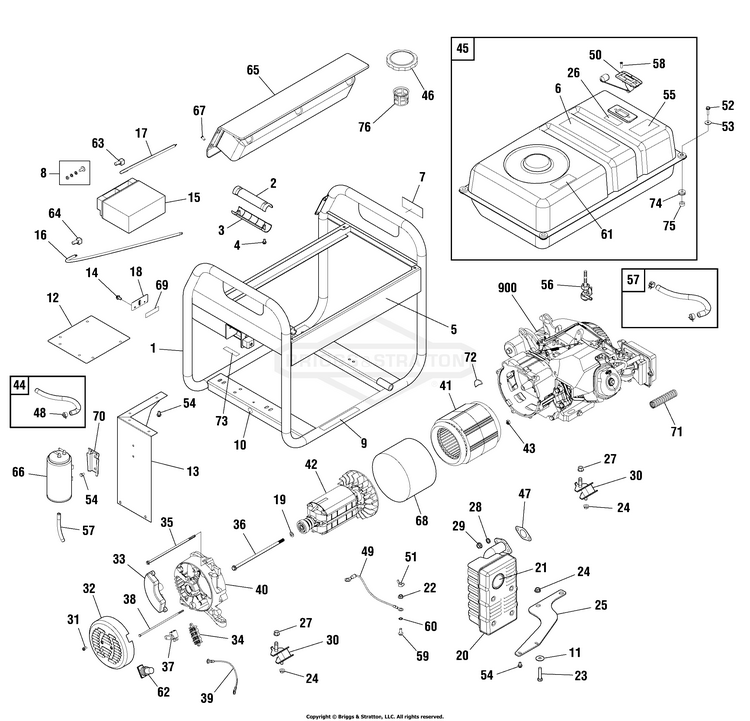 030552-01 Briggs and Stratton Generator 7,500 Watt Portable Generator ...