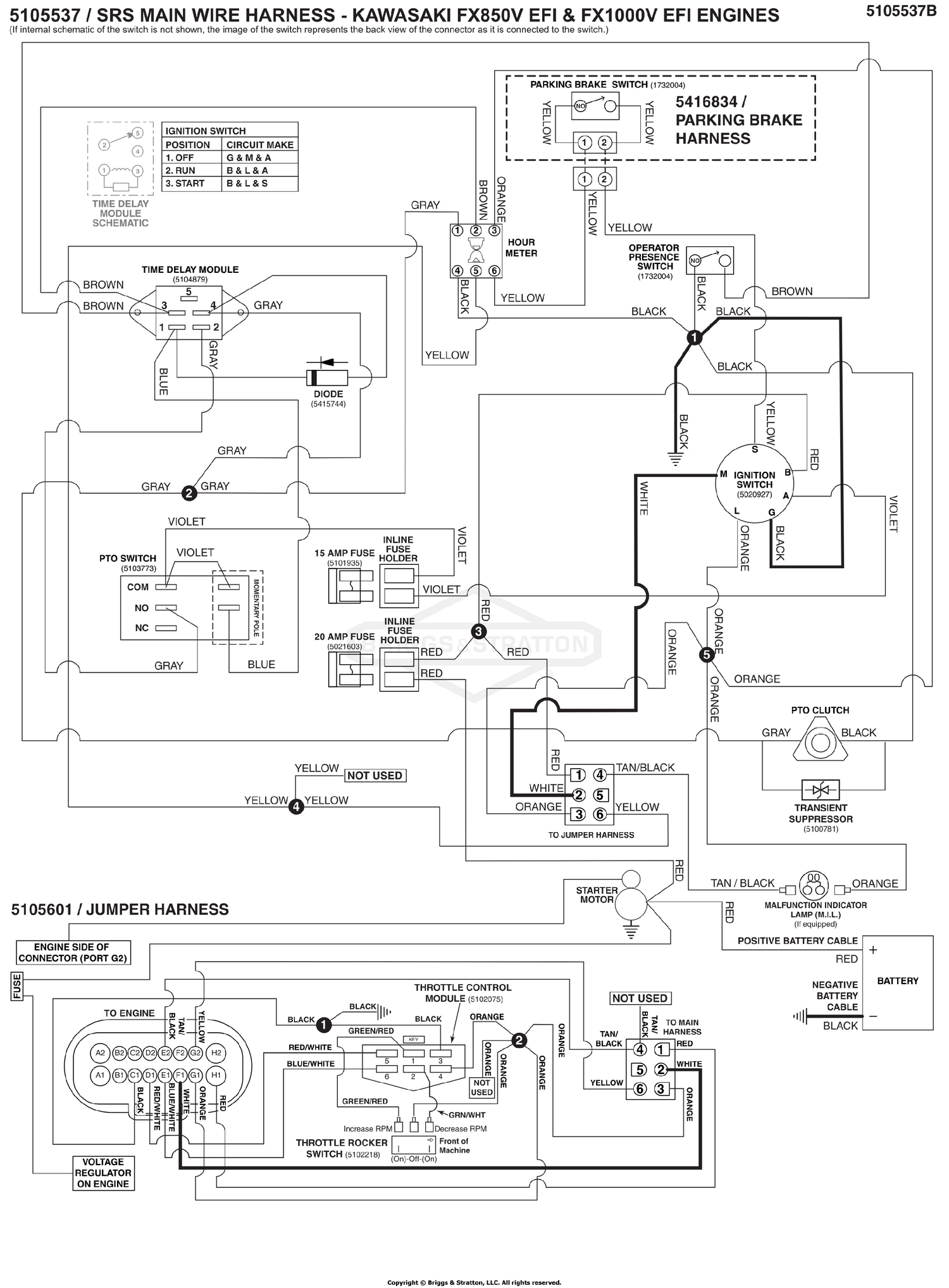 Electrical Schematic - Ignition Grounding Circuit Kawasaki FX850V EFI & FX1000 EFI